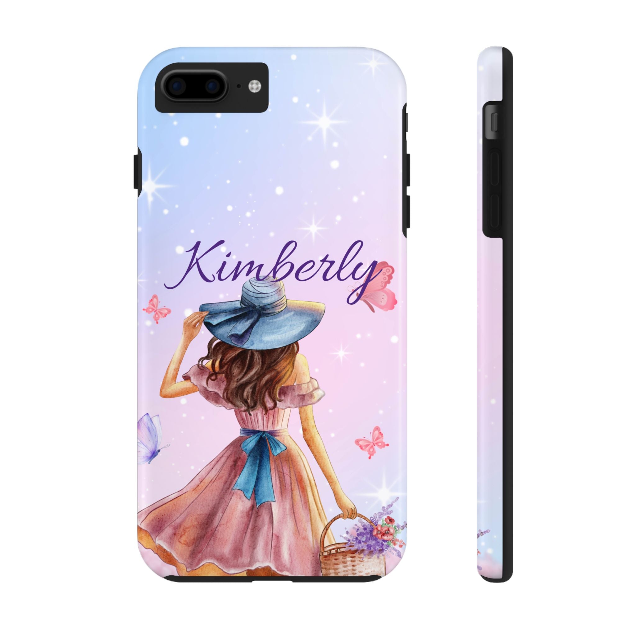 Personalized Tough Phone Case with Butterfly Design - Customizable for Your Name