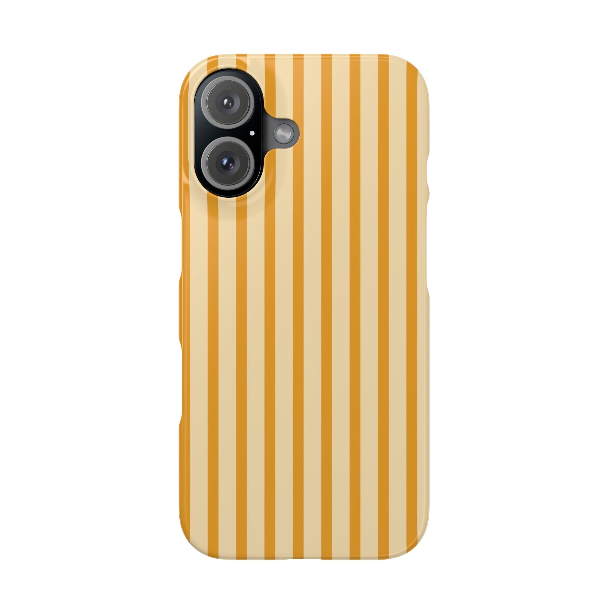 Minimalist Striped Slim Case for iPhone Samsung Stylish Phone Cover in Warm Yellow Tones