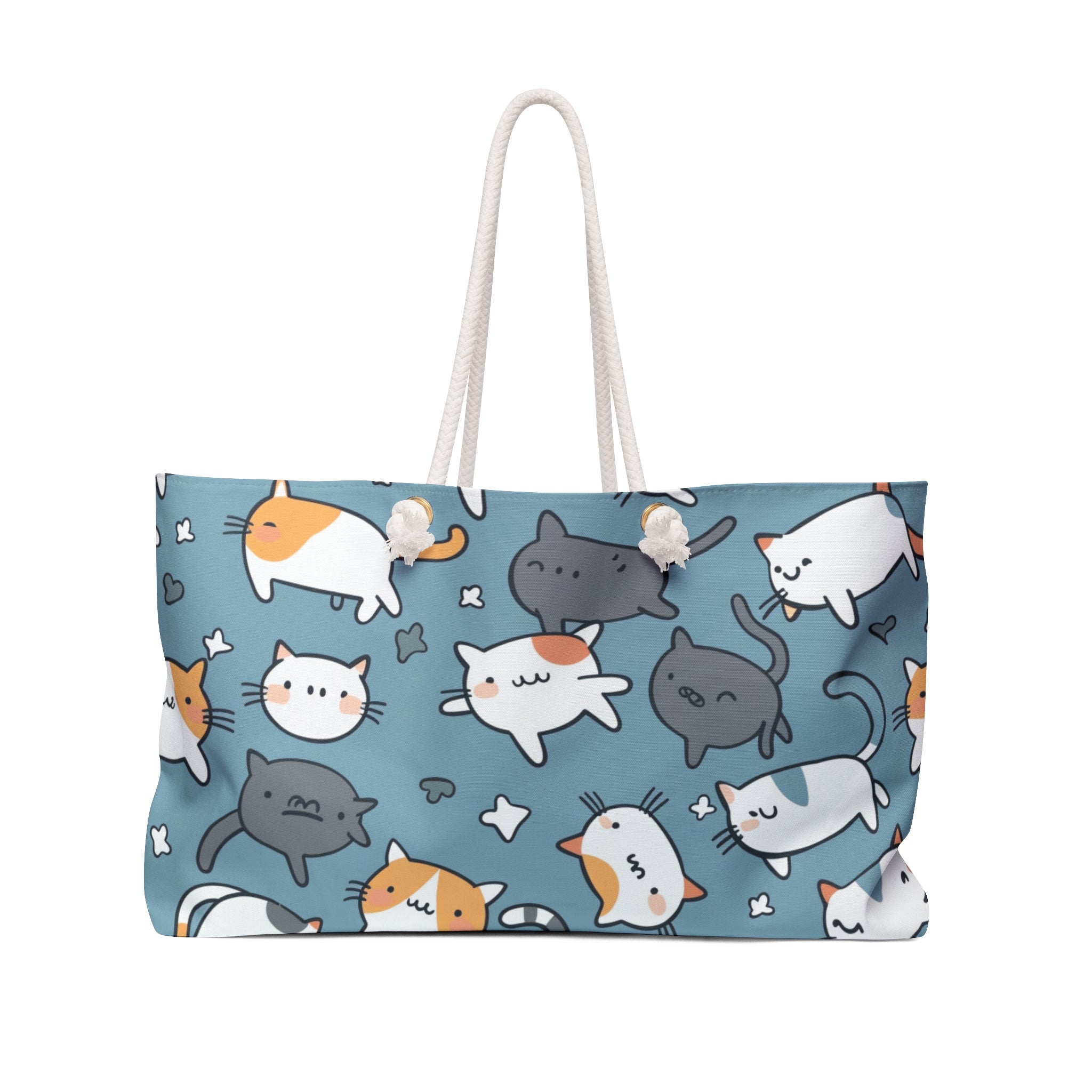 Cute Cat Extra Large Tote Bag Perfect for Pet Lovers & Summer Beach Travel For Your Furry Felines
