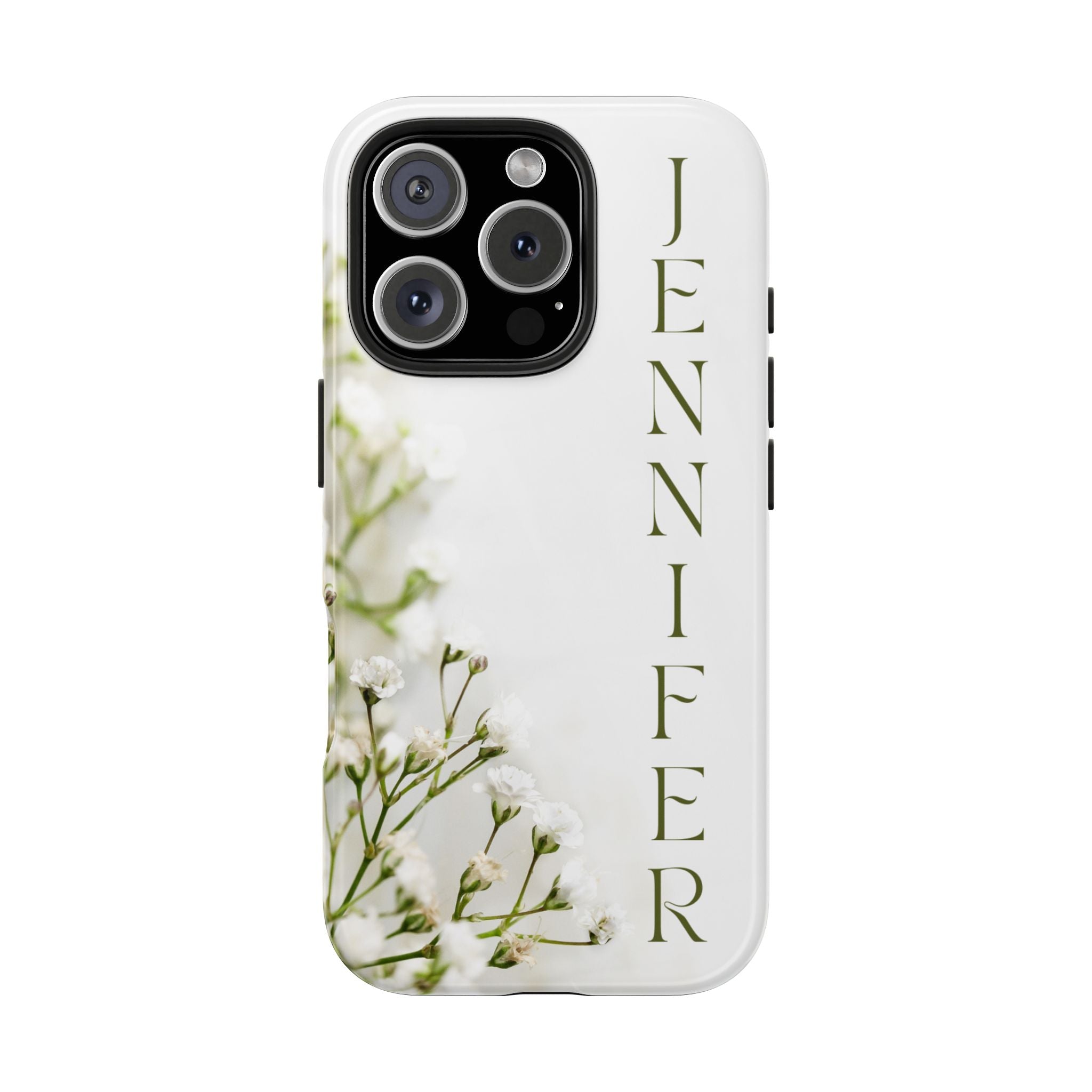 Personalized Floral Tough Phone Case - Customized With Your Name