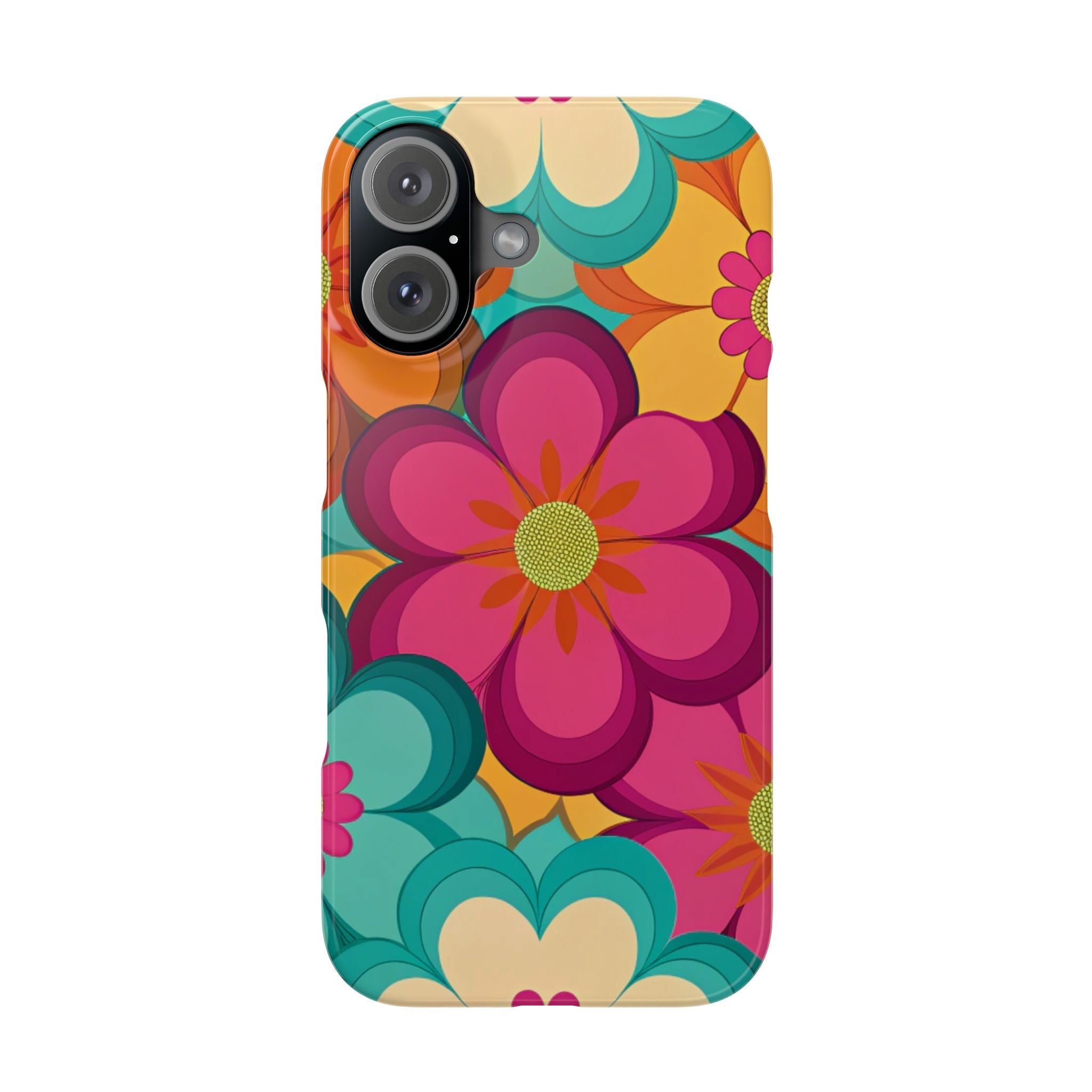 Trendy Floral Slim iPhone Samsung Case Colorful Flower Design Protective Cover Gift for Her Phone Accessories Spring Style