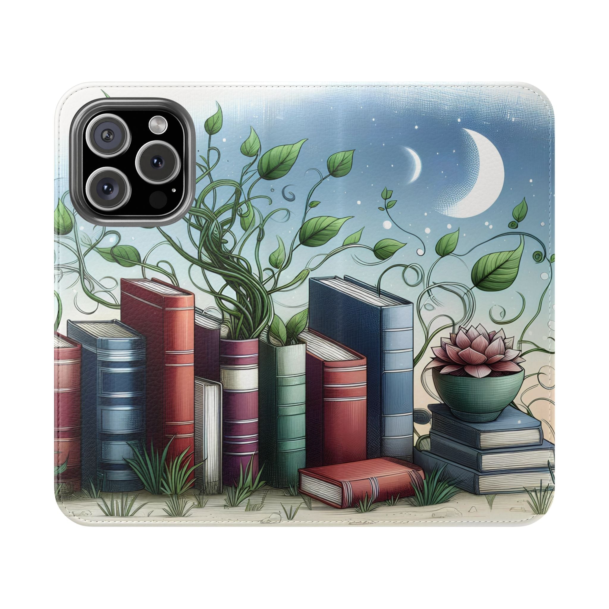 Literary Dreams Flip iPhone Samsung Case Book & Nature Design for Phone Protection