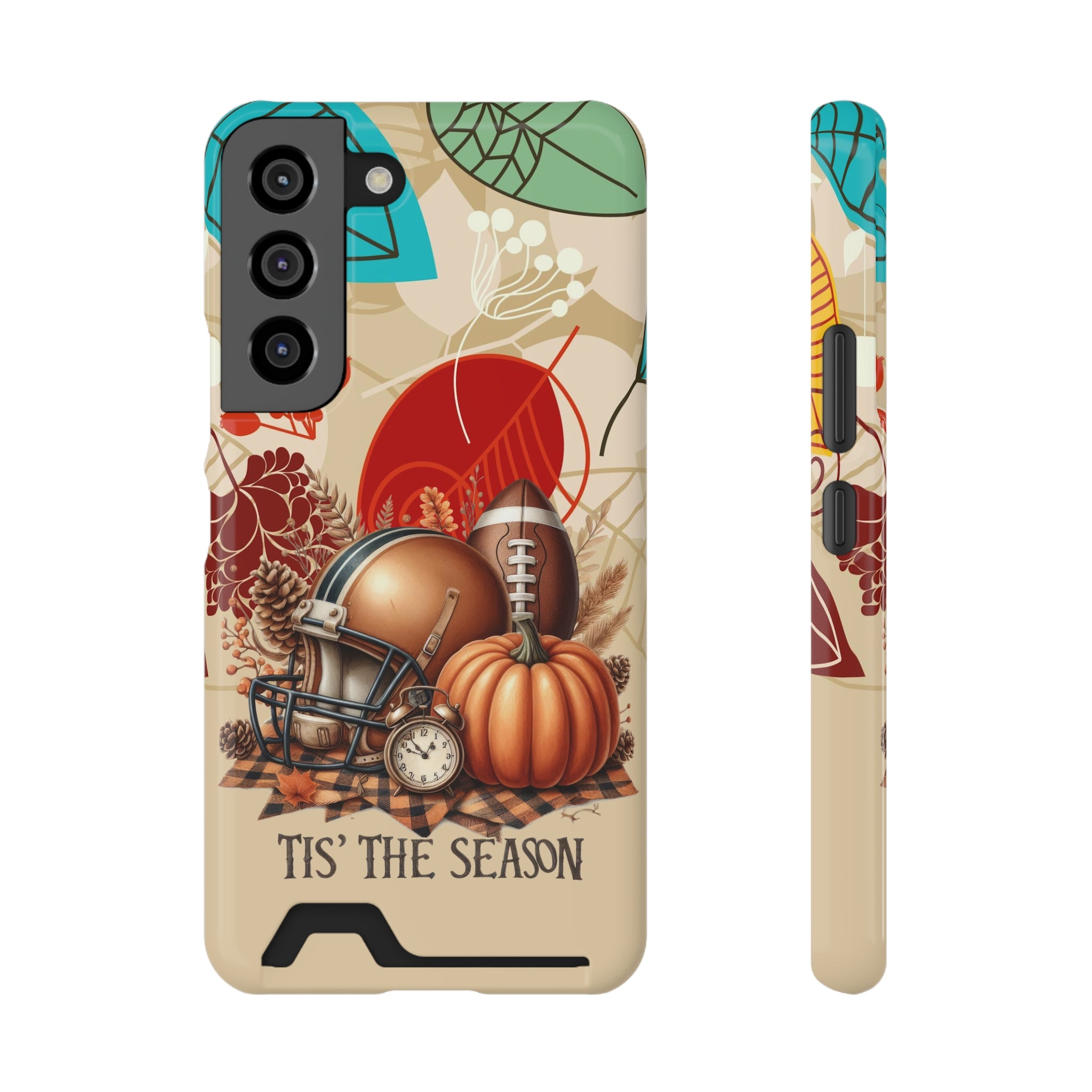 Fall Vibes Phone Case with Card Holder - 'Tis the Season Design
