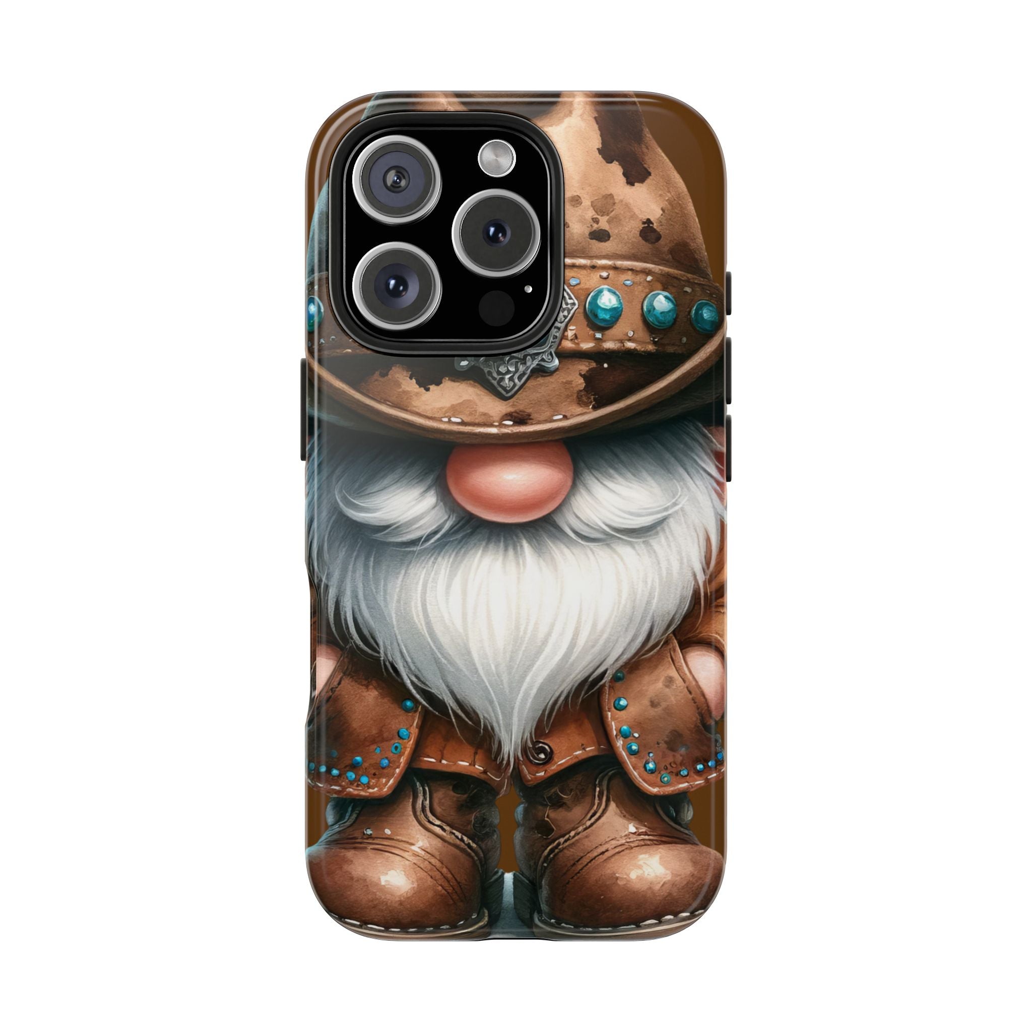 Tough Phone Case with Cowboy Gnome Design, Durable iPhone Samsung Cover, Gift for Gnome Lovers, Unique Mobile Accessory, Fun Phone Protection