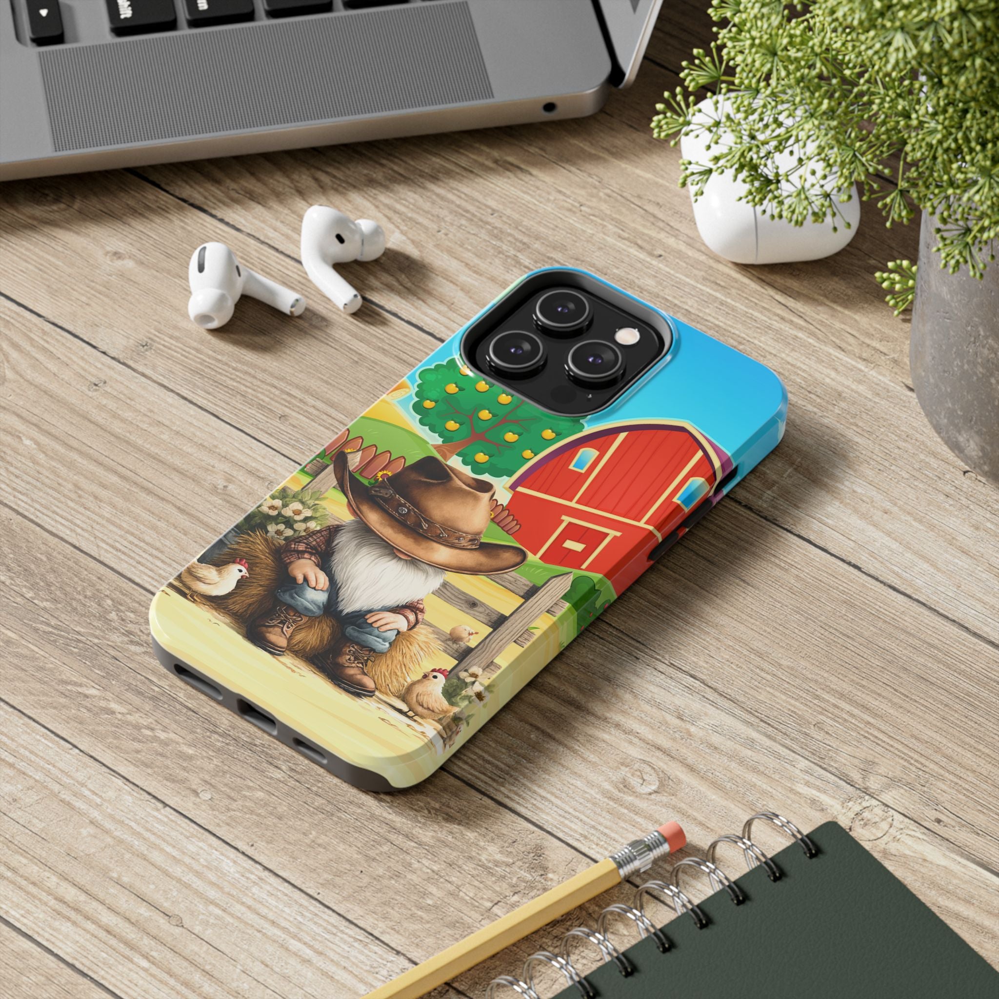 Rustic Gnome On The Farm Tough Phone Case