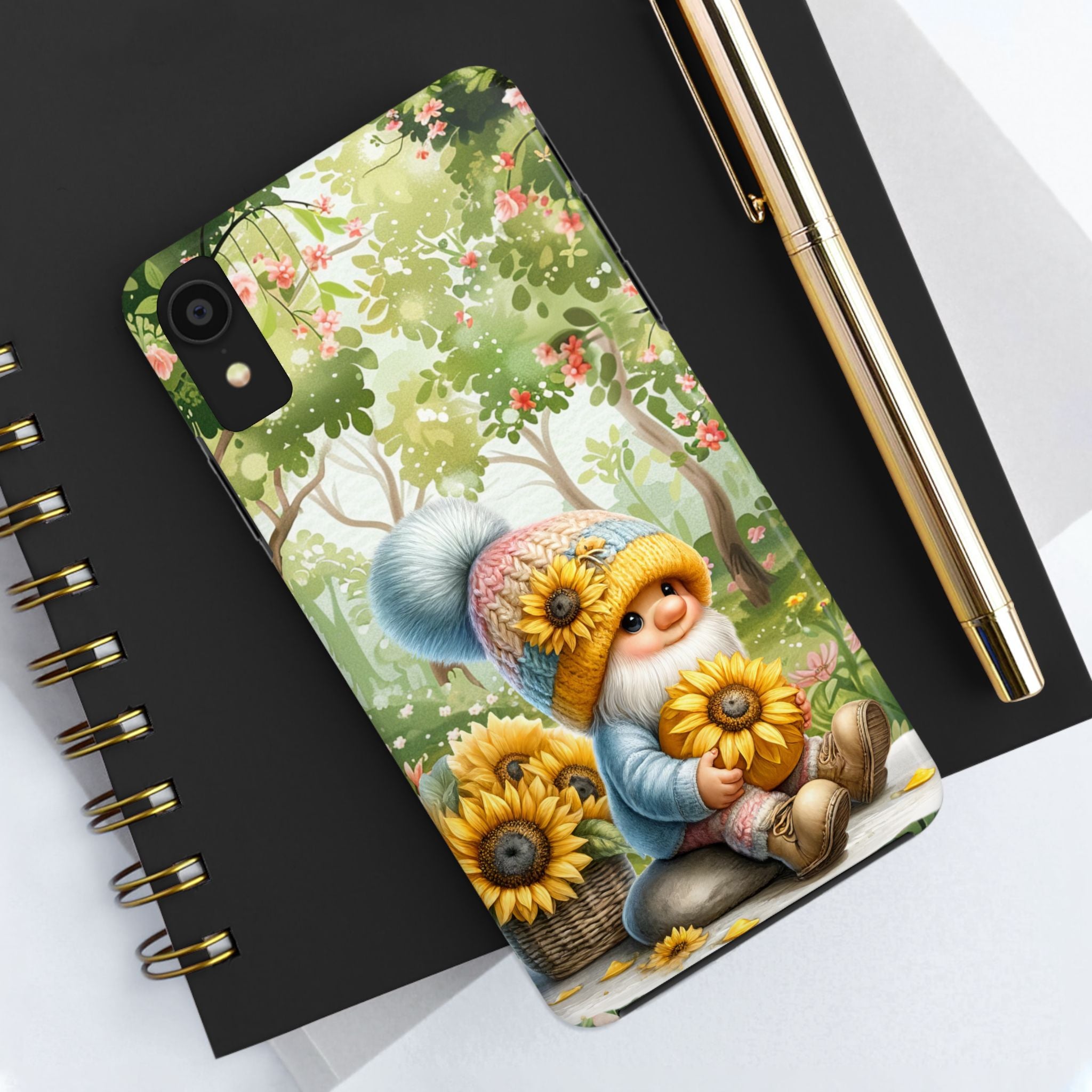 Baby Gnome & Sunflowers Tough Mobile Phone Case