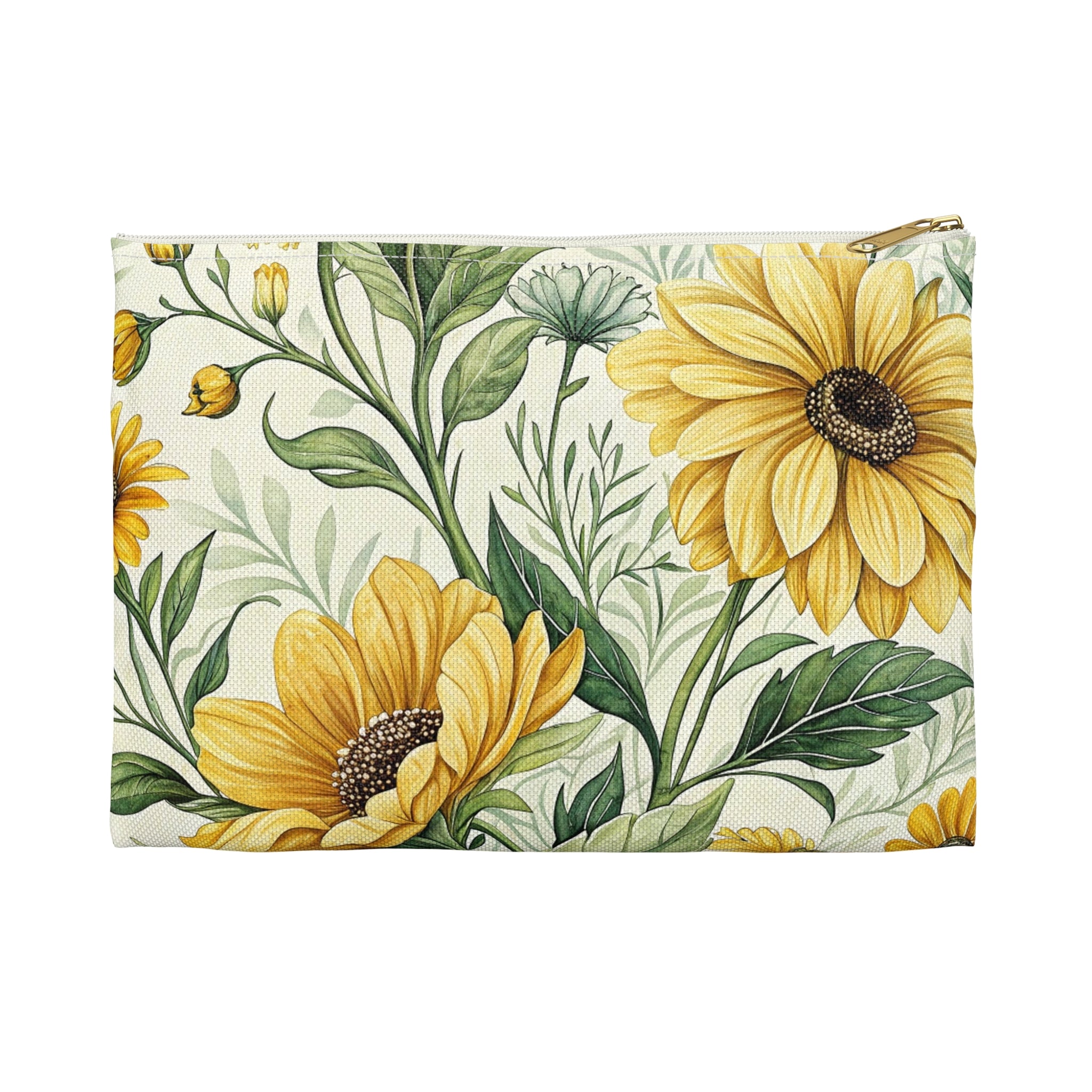 Sunflower Floral Accessory Pouch Perfect for Travel, Storage & Gifts