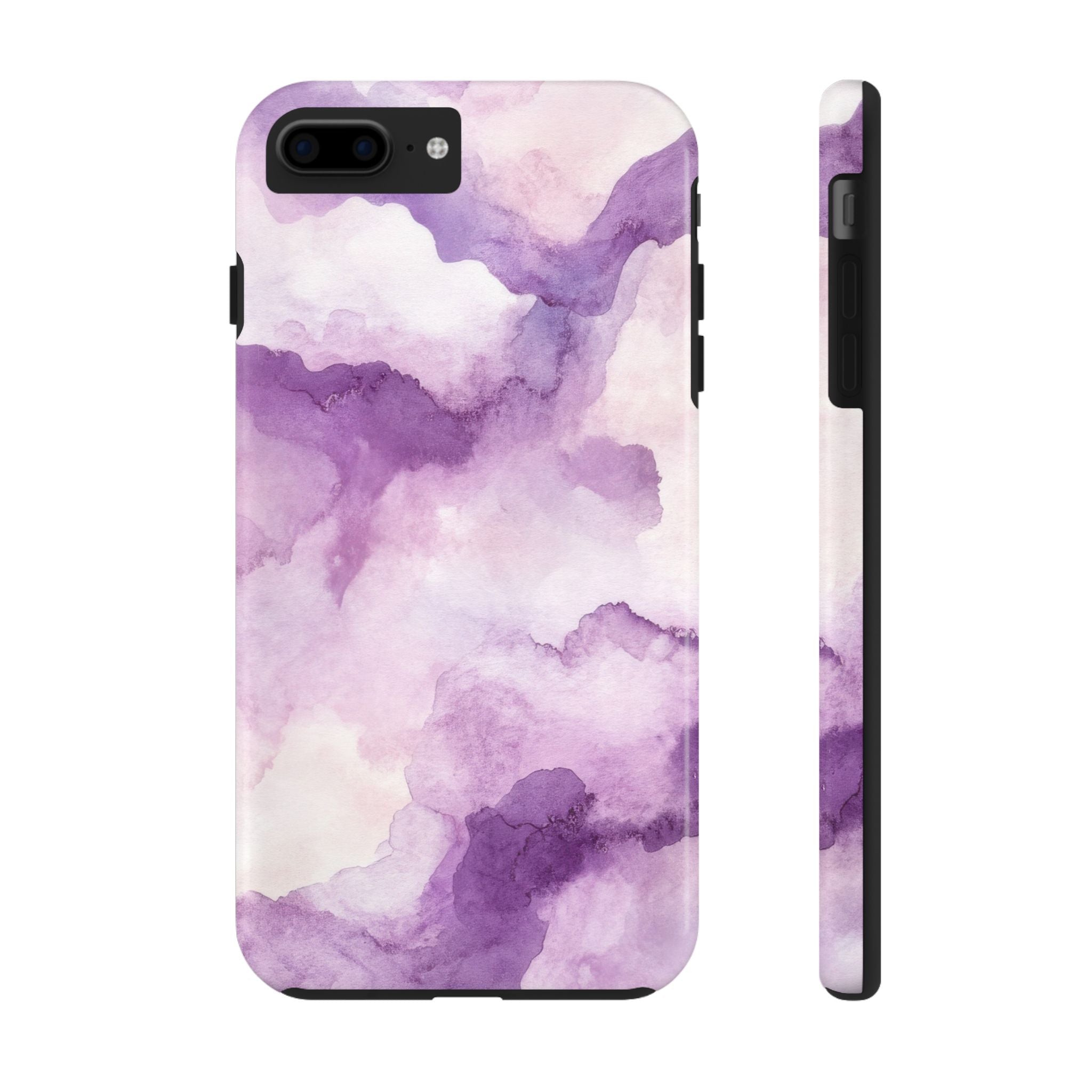 Watercolor Purple Marble Look Tough Impact Resistant Phone Case Durable Protection with Artistic Design iPhone Samsung Cover
