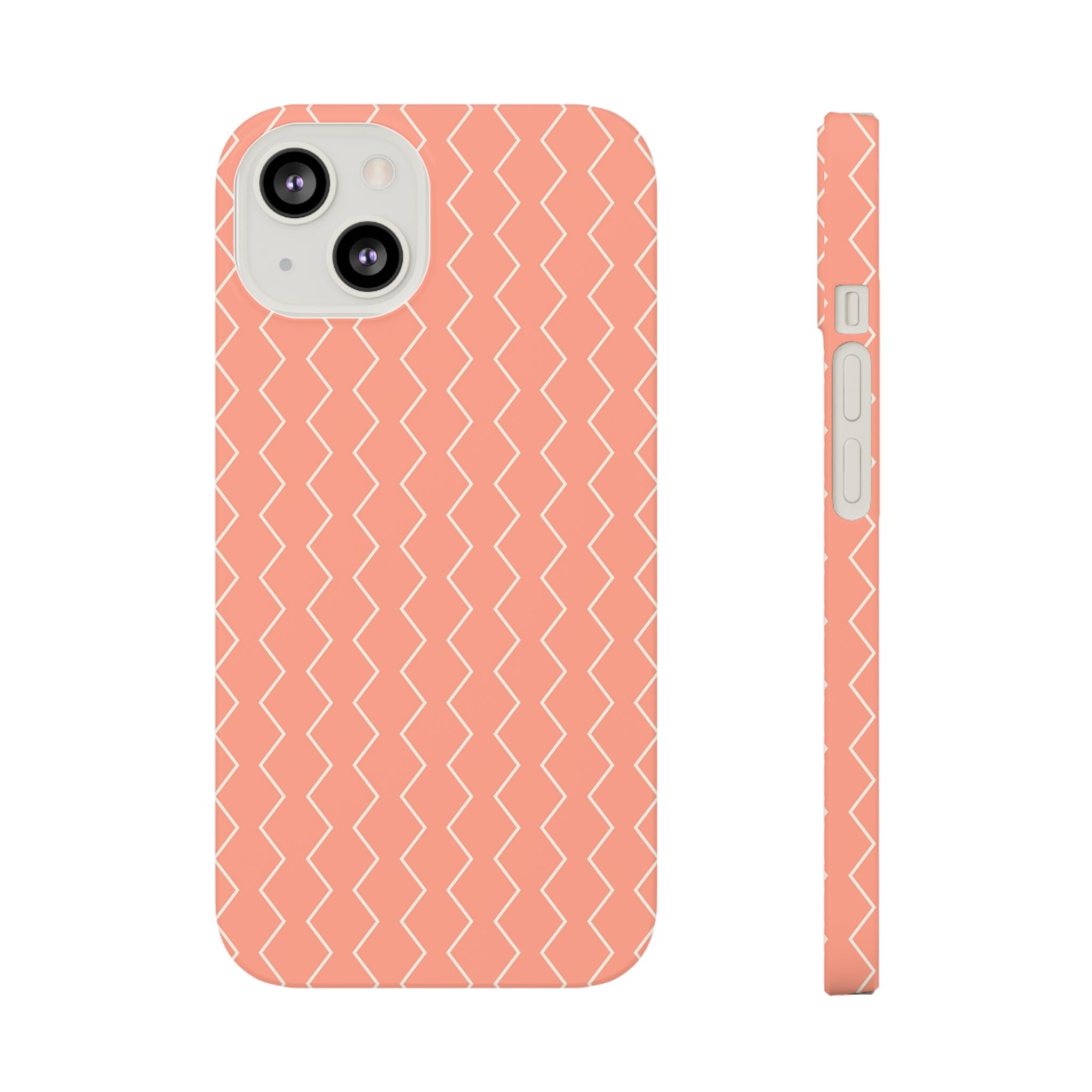 Chic Geometric Peach Color Slim iPhone Samsung Case Stylish Protection for Everyday Use