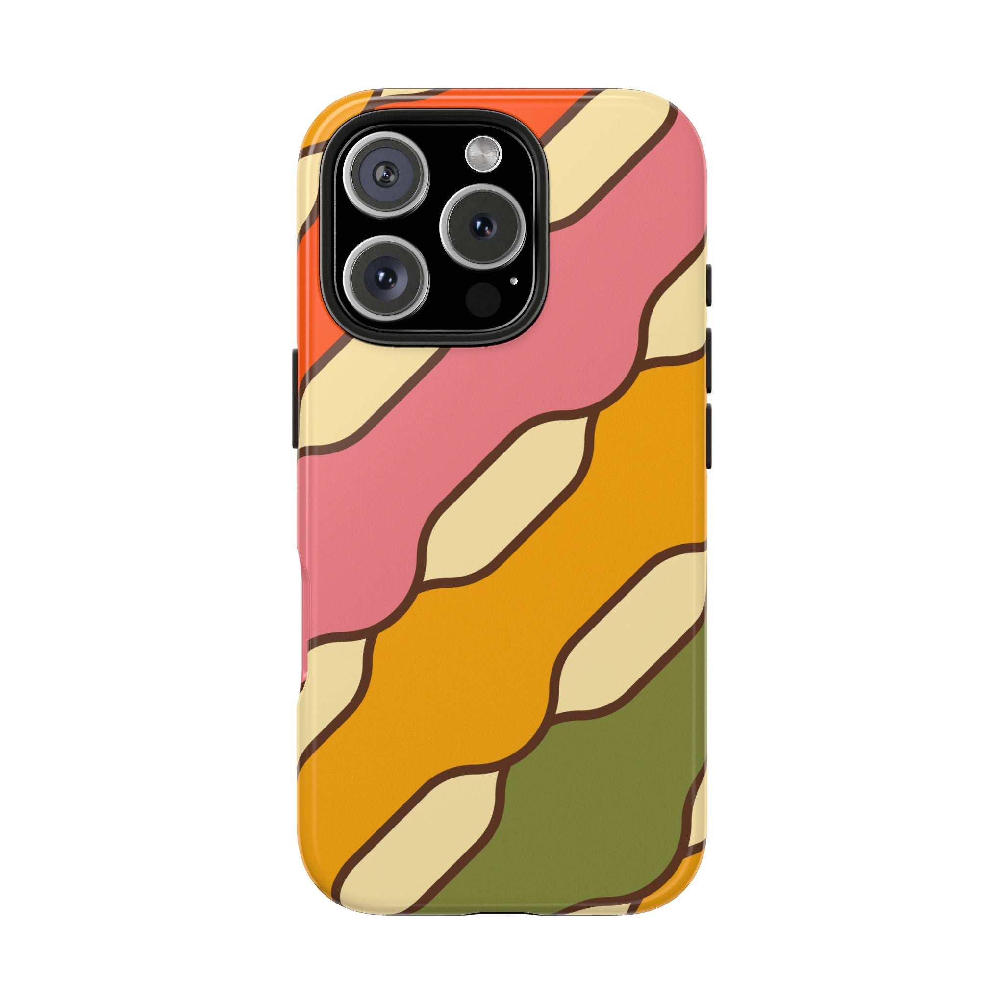Retro Wave Tough Impact Resistant iPhone Samsung Case Colorful, Durable Protection