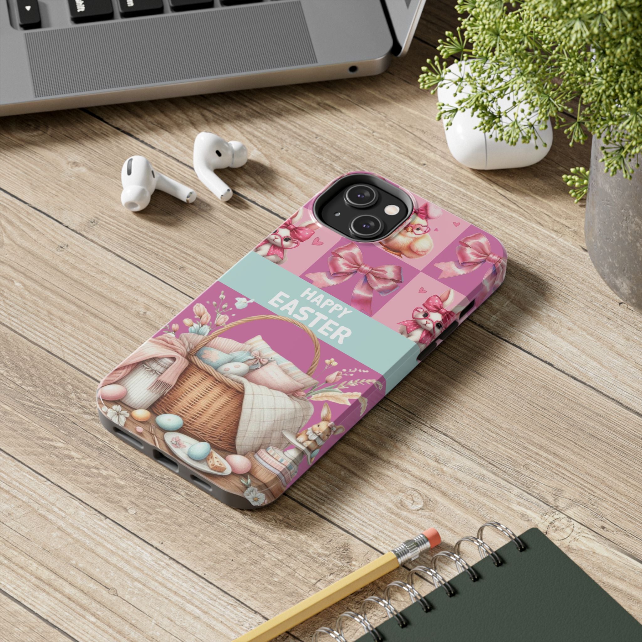 Easter-Themed Tough Phone Case – Cute Bunny & Basket Designs