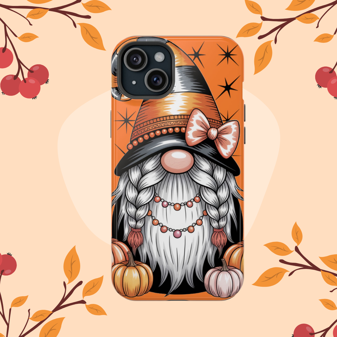Halloween Gnome Phone Case, Halloween Gift, Cute Pumpkin Case, Autumn Vibes, Fall Decor, Gnome Lover's Gift