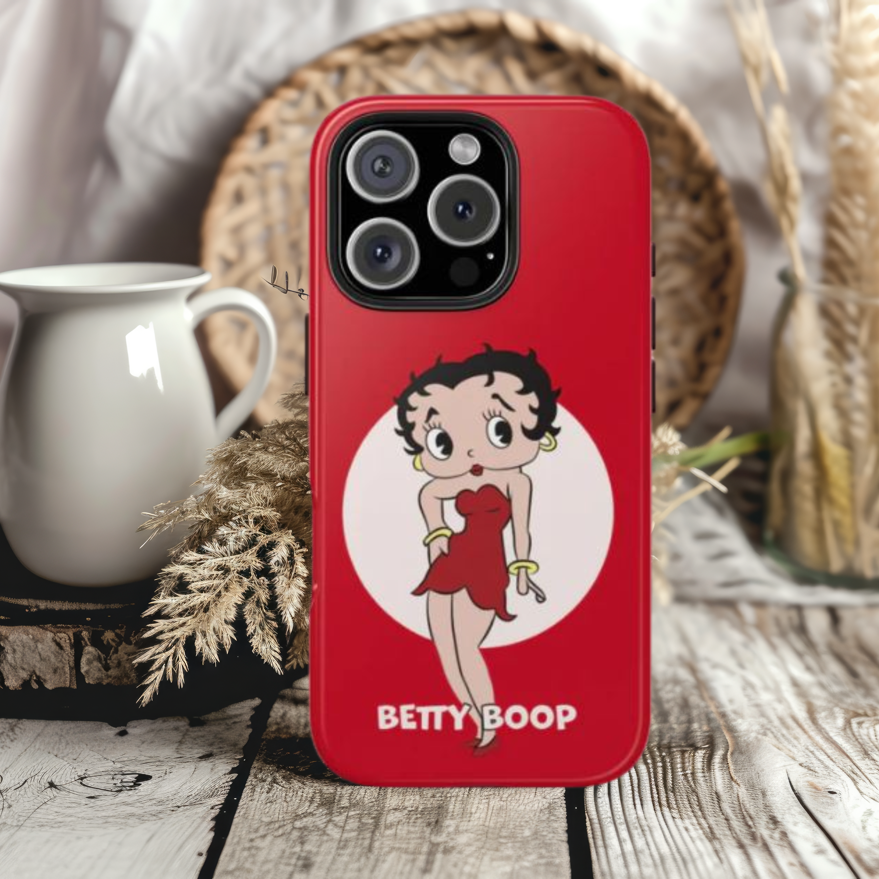 Betty Boop Red Tough Impact Resistant Phone Case Durable & Stylish Protection Cartoon iPhone Samsung Cover