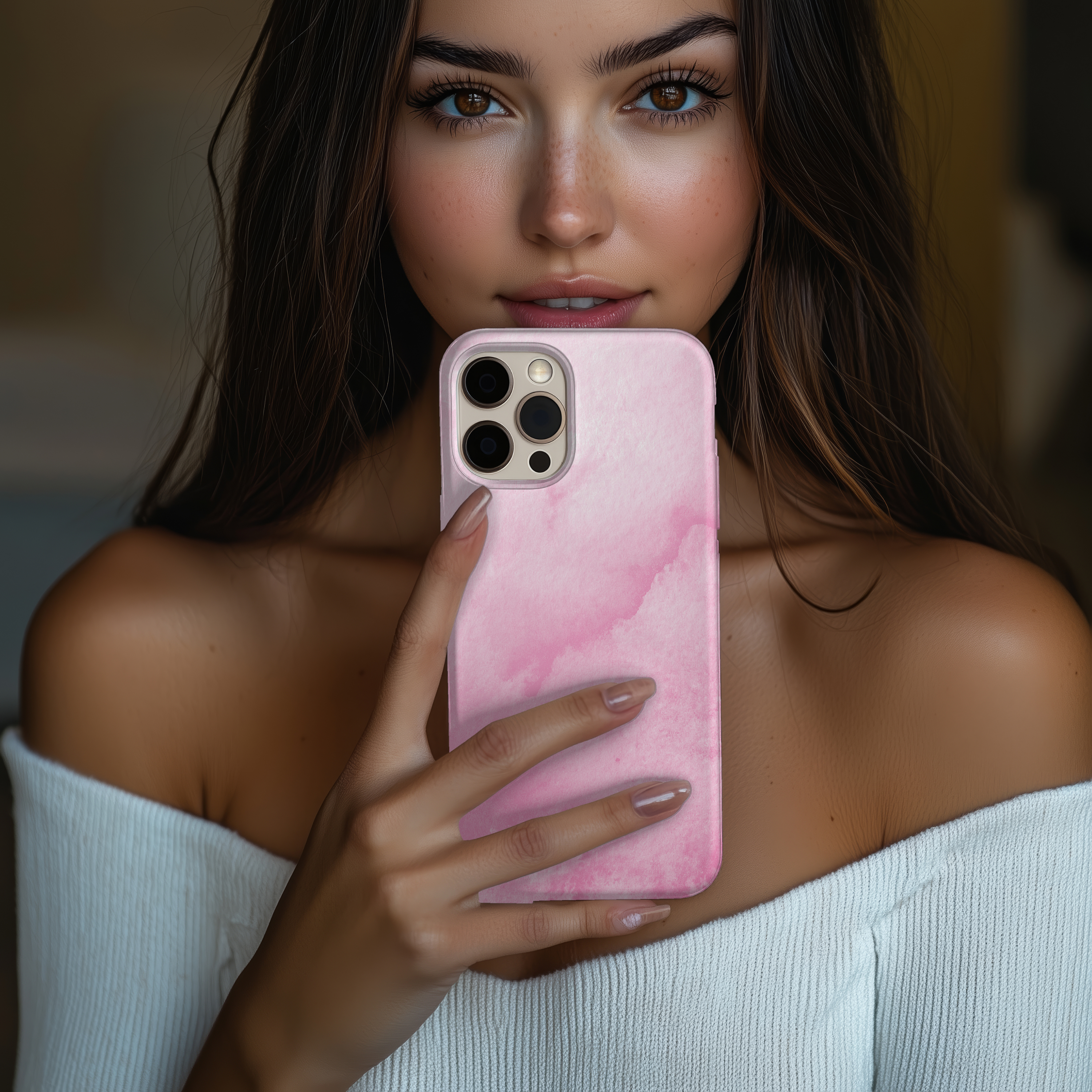 Stylish Watercolor Design Tough iPhone Samsung Case Durable Phone Protector Trendy Case for Girls Unique Phone Accessories