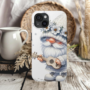 The White Gnome Phone Case, Tough Lexan Plastic With Rubber Liner, Festive Gift for Christmas, Winter Celebrations, Cute and Durable Case