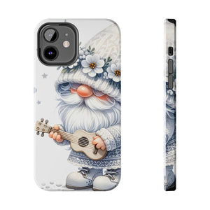 The White Gnome Phone Case, Tough Lexan Plastic With Rubber Liner, Festive Gift for Christmas, Winter Celebrations, Cute and Durable Case