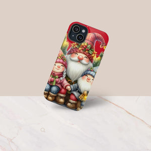 Christmas Gnome Phone Case, Festive Mobile Cover, Holiday Gift for Her, Cute Santa Design, Impact-Resistant Case