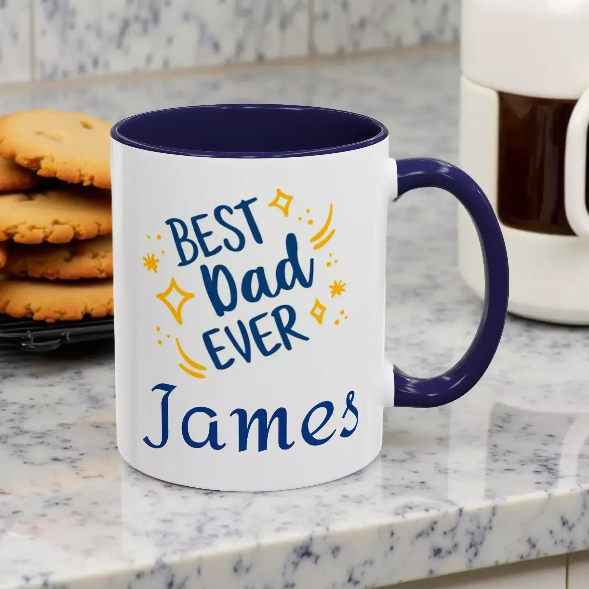 Personalized Best Dad Ever Coffee Mug, Gift for Dad, Father's Day Mug, Christmas Gift Custom Name Mug, Coffee Lover Gift