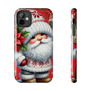 Christmas Holiday Gnome Phone Case, Impact Resistant Phone Cover With Inner Rubber Lining For iPhone And Samsung, Christmas Gnome Gift Phone