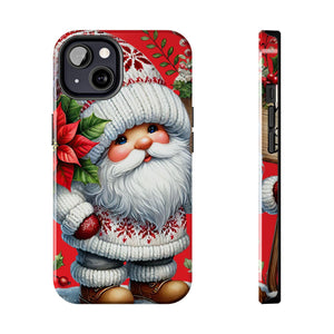 Christmas Holiday Gnome Phone Case, Impact Resistant Phone Cover With Inner Rubber Lining For iPhone And Samsung, Christmas Gnome Gift Phone