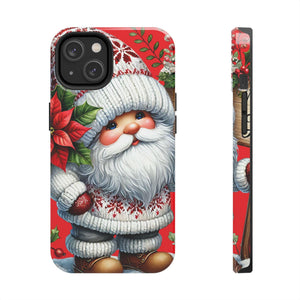 Christmas Holiday Gnome Phone Case, Impact Resistant Phone Cover With Inner Rubber Lining For iPhone And Samsung, Christmas Gnome Gift Phone