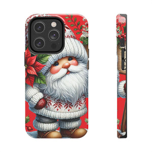 Christmas Holiday Gnome Phone Case, Impact Resistant Phone Cover With Inner Rubber Lining For iPhone And Samsung, Christmas Gnome Gift Phone