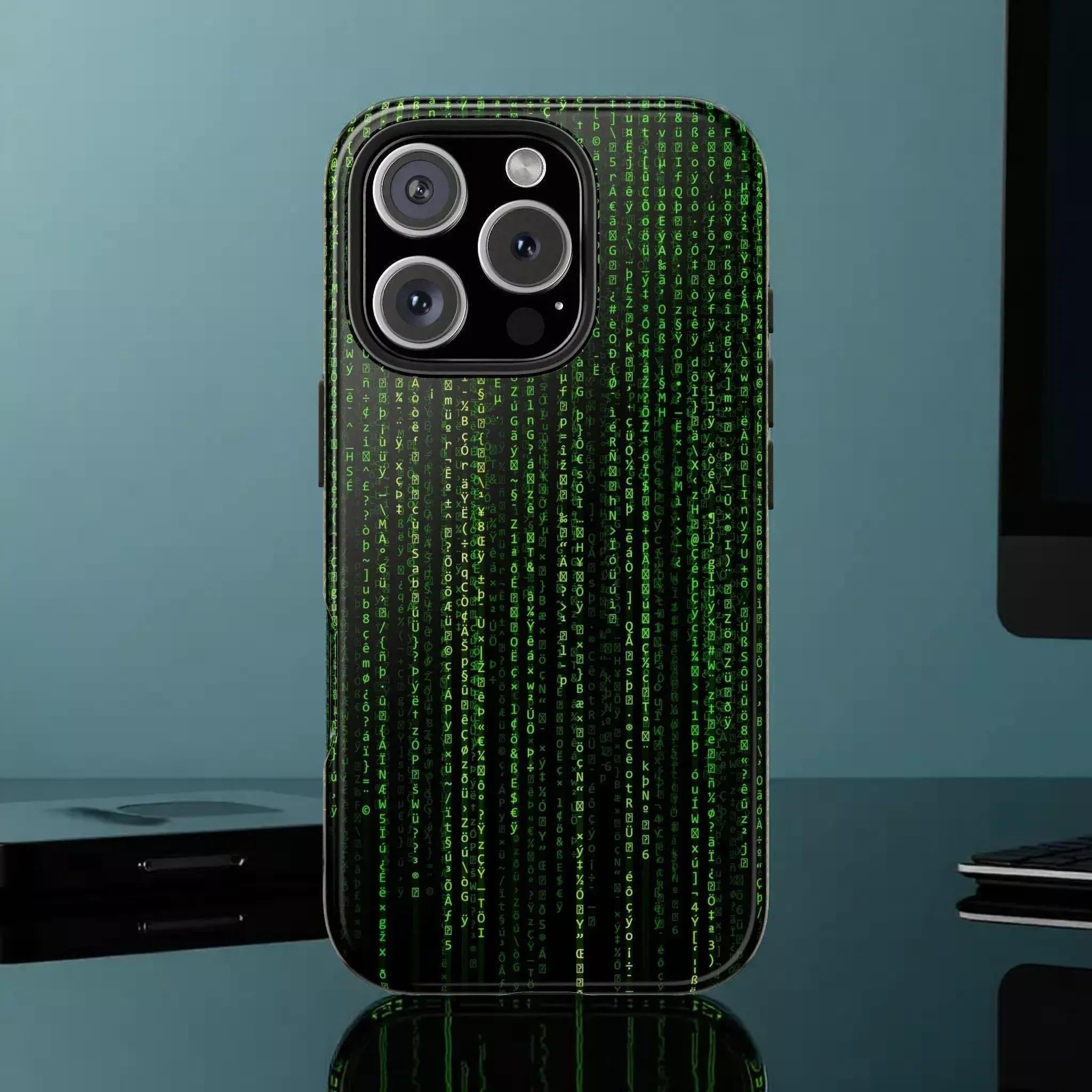 Delve into the Matrix Vibe with a Rugged Phone Case for the Ultimate Tech-Savvy Experience