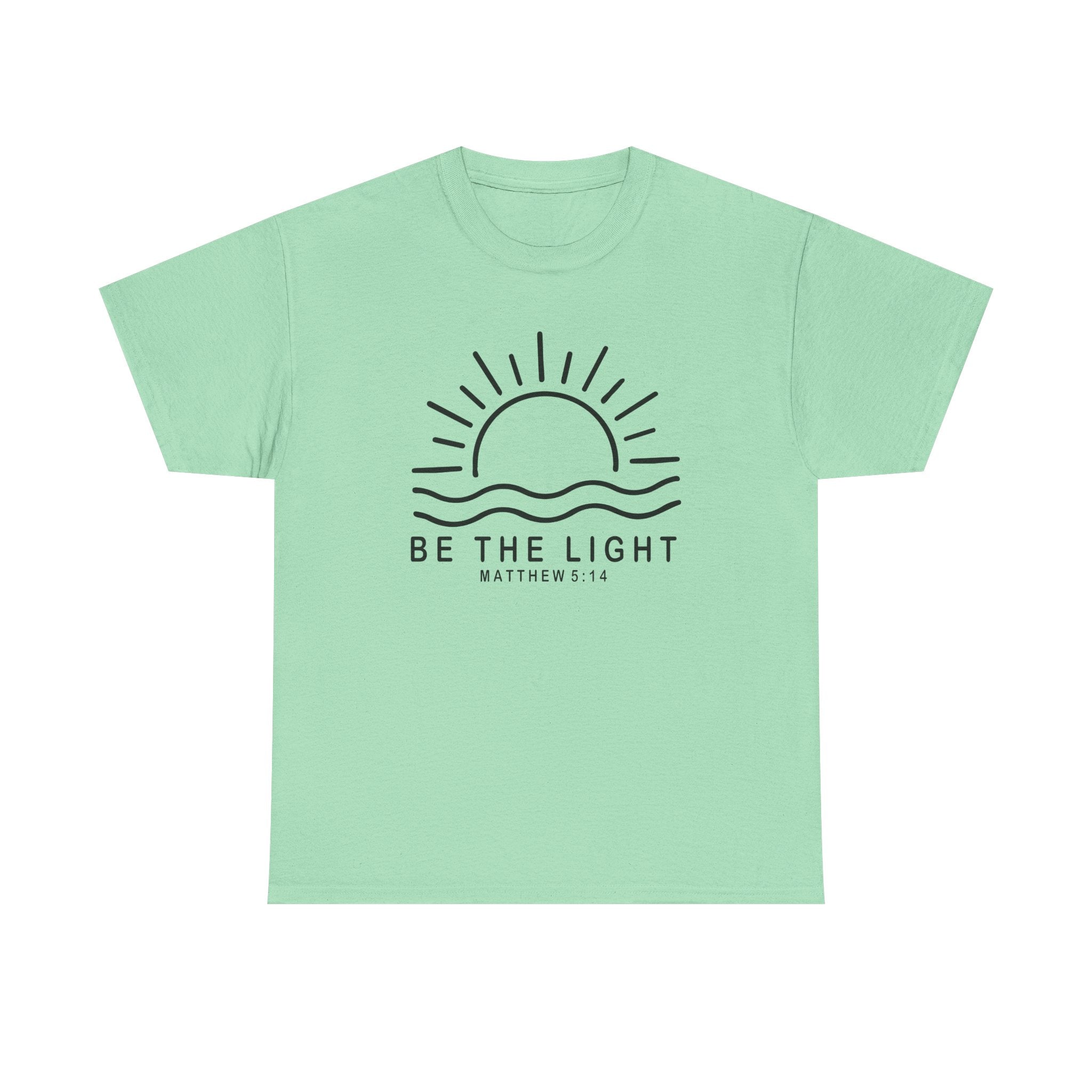 Inspirational Christian Heavy Cotton Tee "Be The Light" Matthew 5:14 T-Shirt