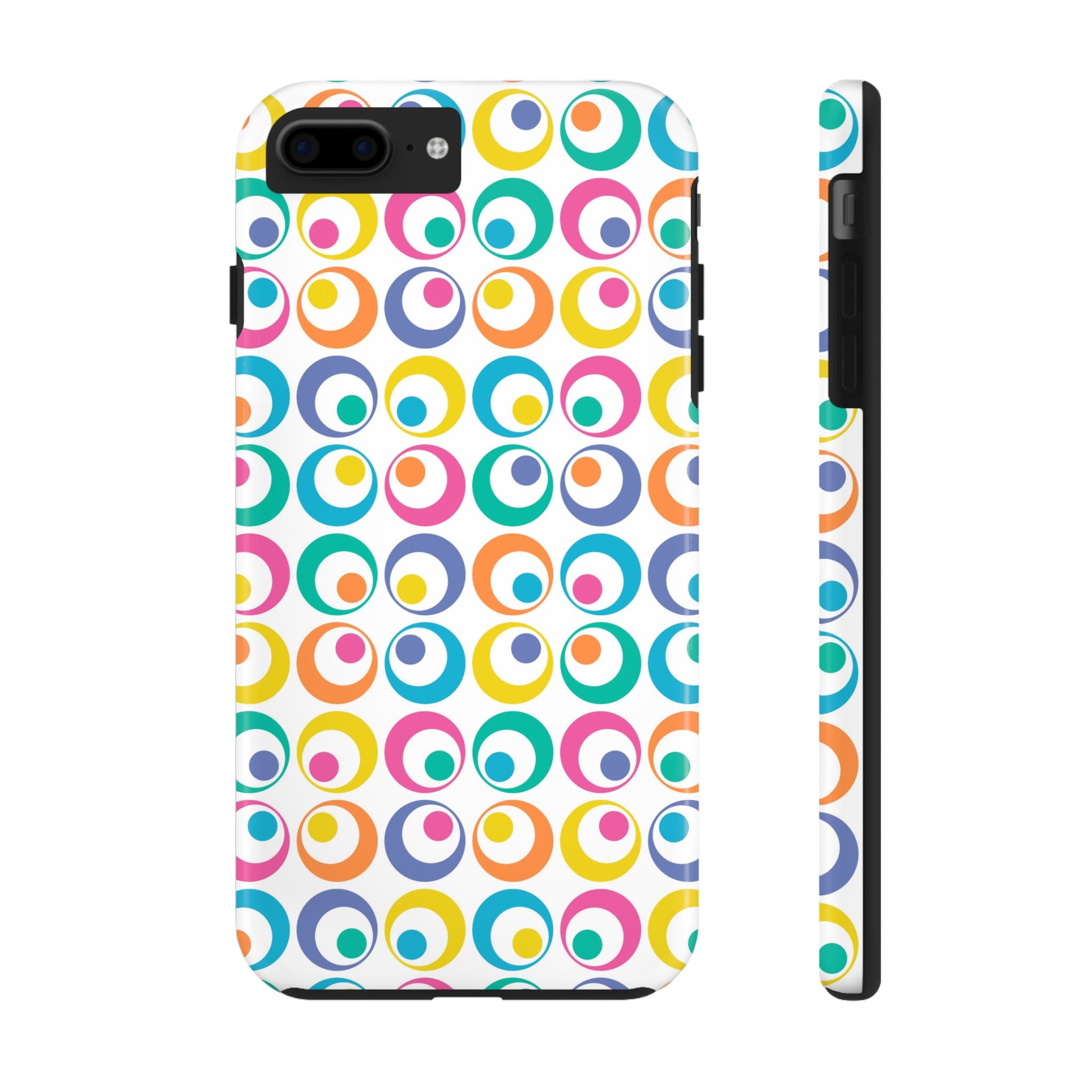 Colorful Circle Pattern Tough iPhone Samsung Case Vibrant Phone Cover Durable Case Unique Gift Trendy Accessory Fun Design