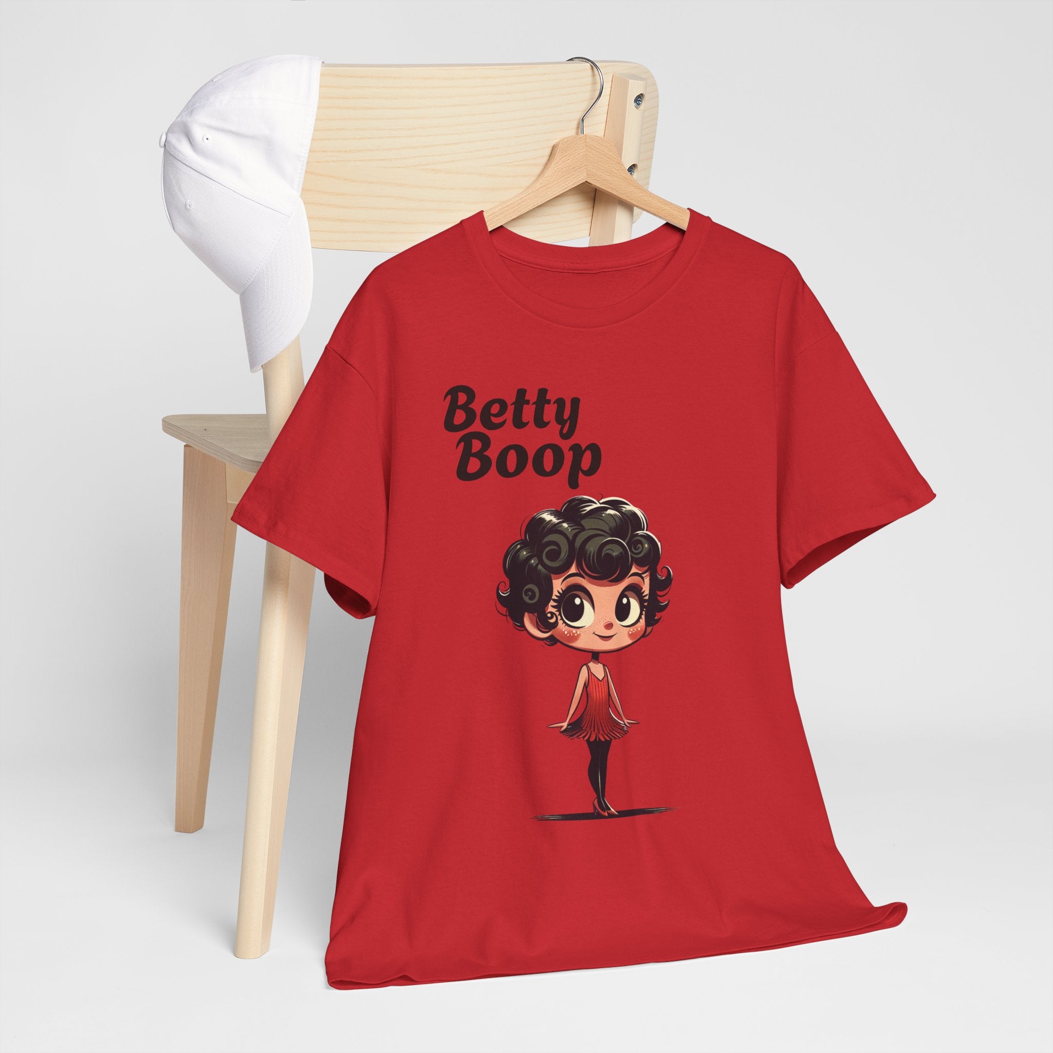 Betty Boop Heavy Cotton Tee, Fun Graphic Tee, Retro Style Shirt, Gift for Cartoon Lovers, Comfy Casual Wear, Vintage T-Shirt