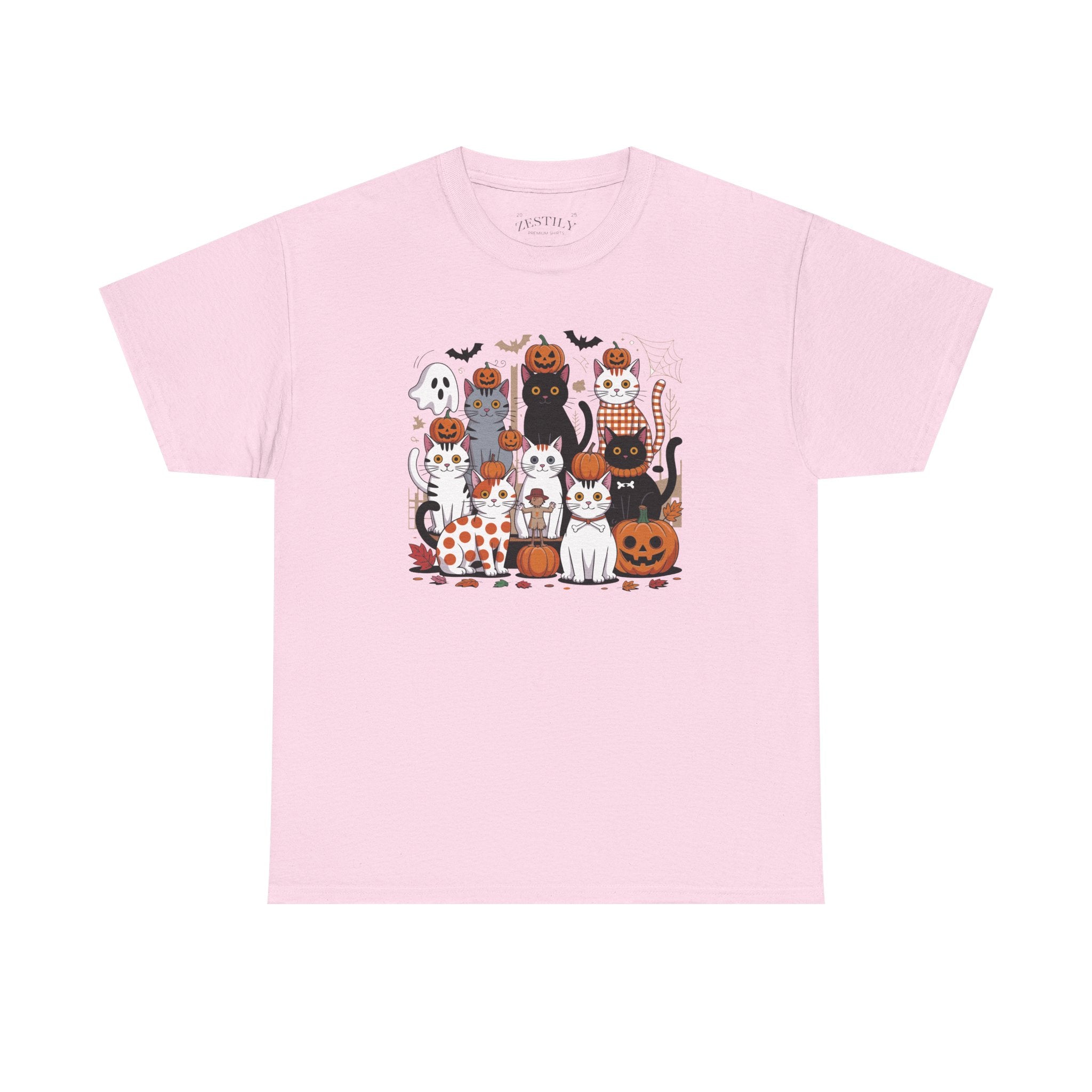 Halloween Cat Tee, Spooky Cat T-Shirt, Halloween Shirt, Cute Cat Graphic Tee, Fall Style Top, Pet Lover Gift
