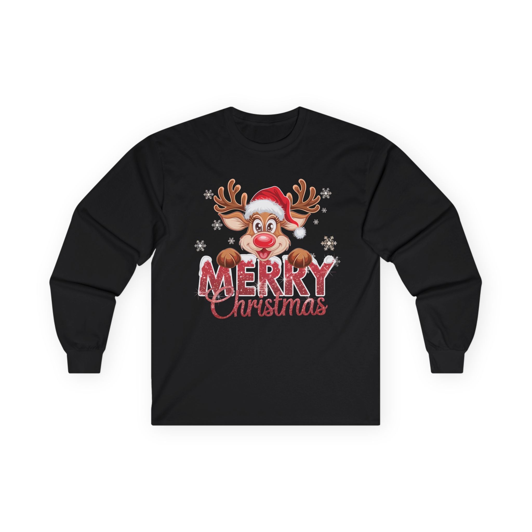 Merry Christmas Long Sleeve Tee, Holiday Shirt, Christmas Gift, Family Gathering Apparel, Winter Wear, Festive Top