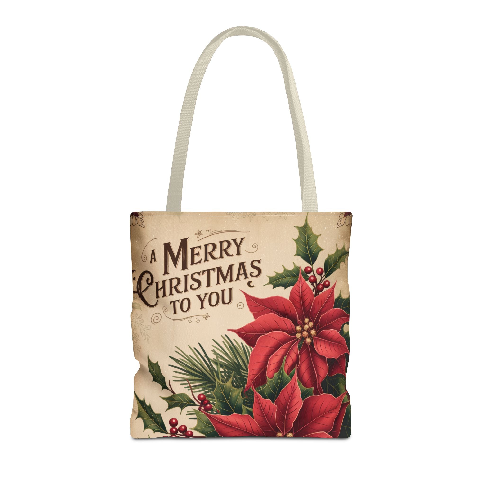 A Merry Christmas To You Poinsettia Carryall Tote Bag