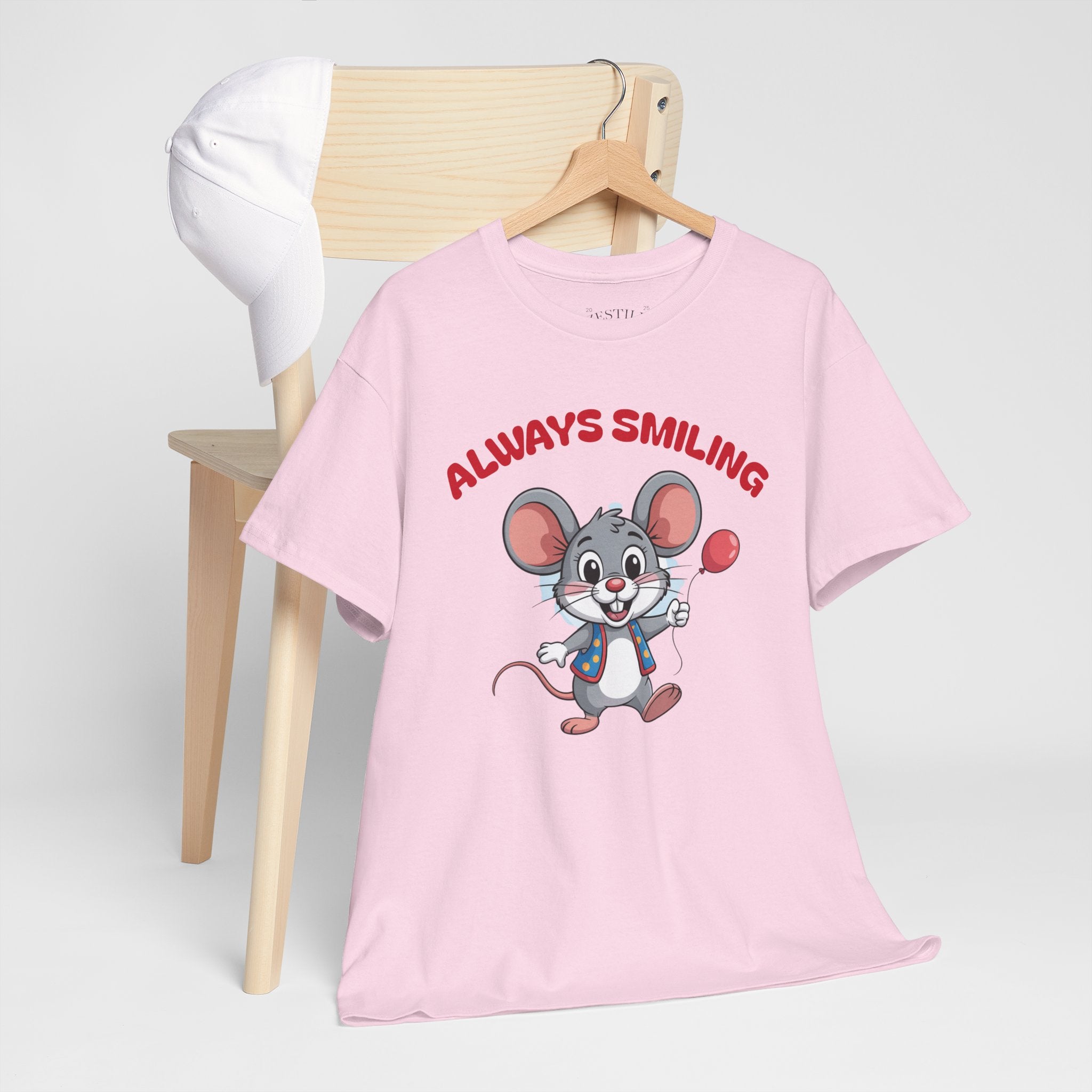 Always Smiling Mouse Tee, Fun Graphic Shirt, Cotton T-Shirt, Cute Gift for Adults, Perfect for Birthdays, Parties