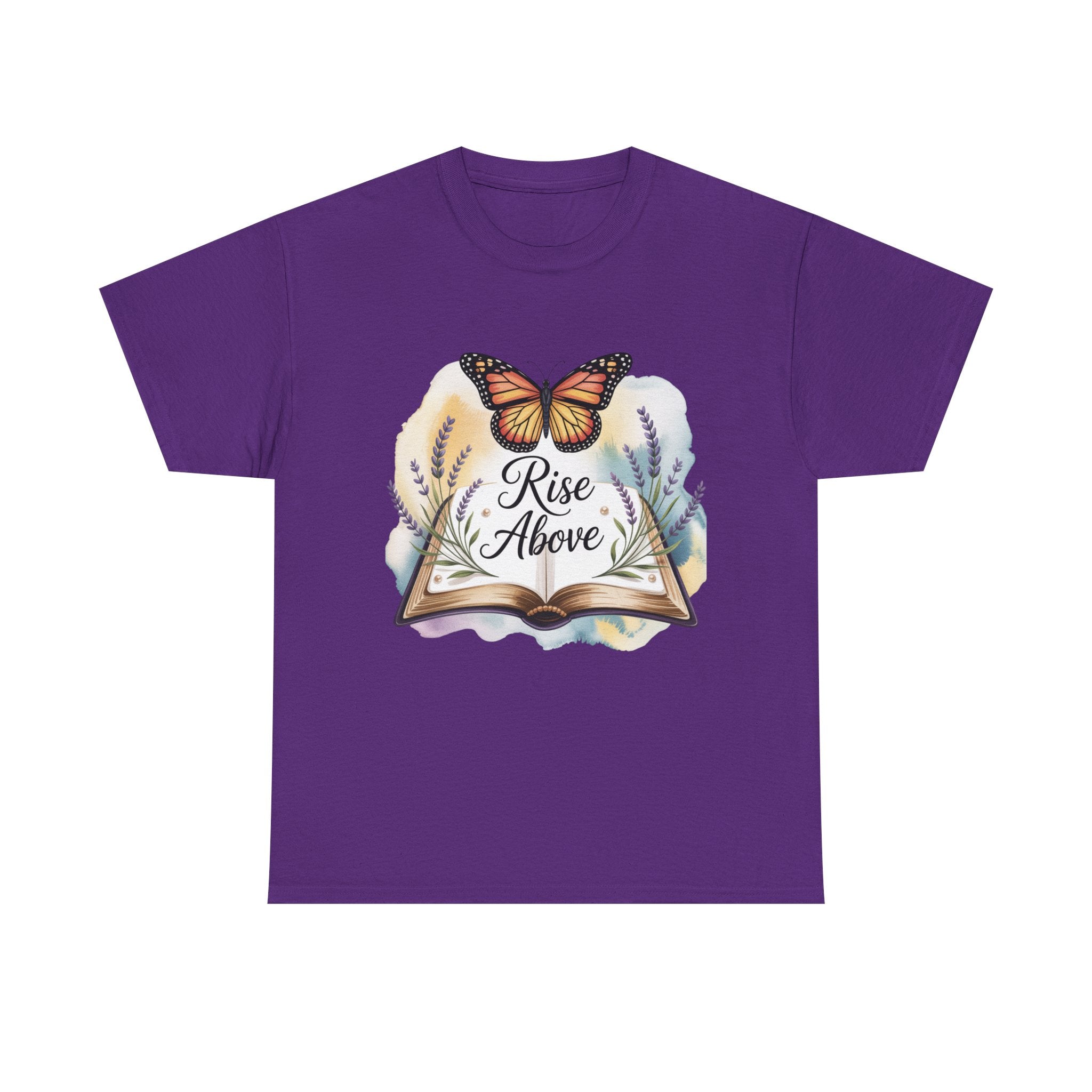 Rise Above Inspirational Tee, Motivational Gift Shirt, Butterfly Graphic Tee, Cotton Tee, Perfect for Christian Faith