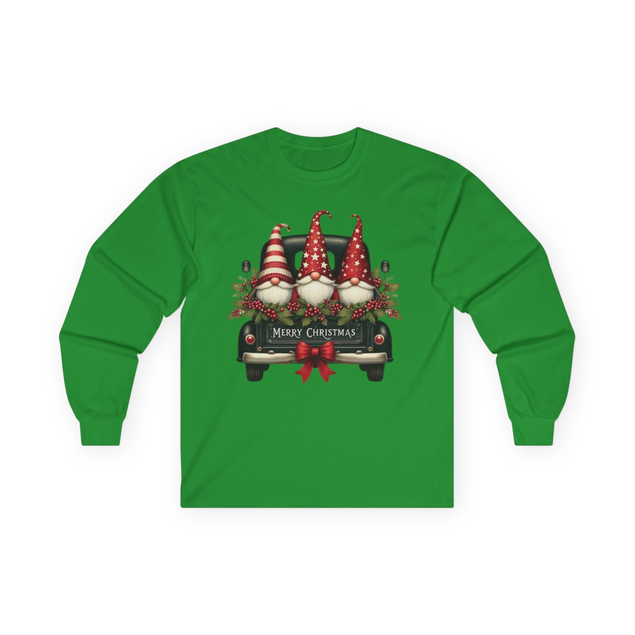 Long Sleeve Tee - Merry Christmas Gnome Design | Festive Holiday Apparel, Winter Wardrobe, Christmas Gifts, Cozy Style