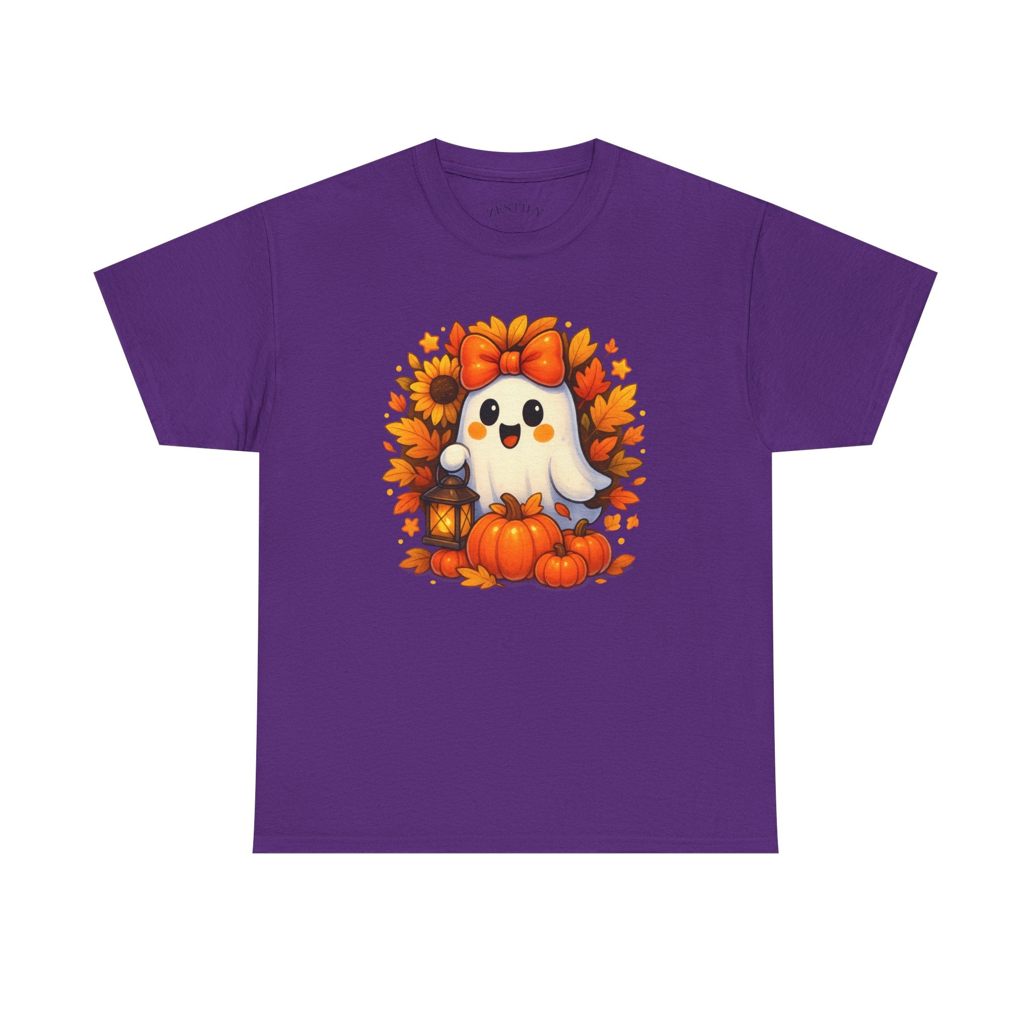 Halloween Ghost Cotton Tee, Fall Festival Shirt, Cute Pumpkin Graphic Tee, Tee for Halloween, Autumn Apparel