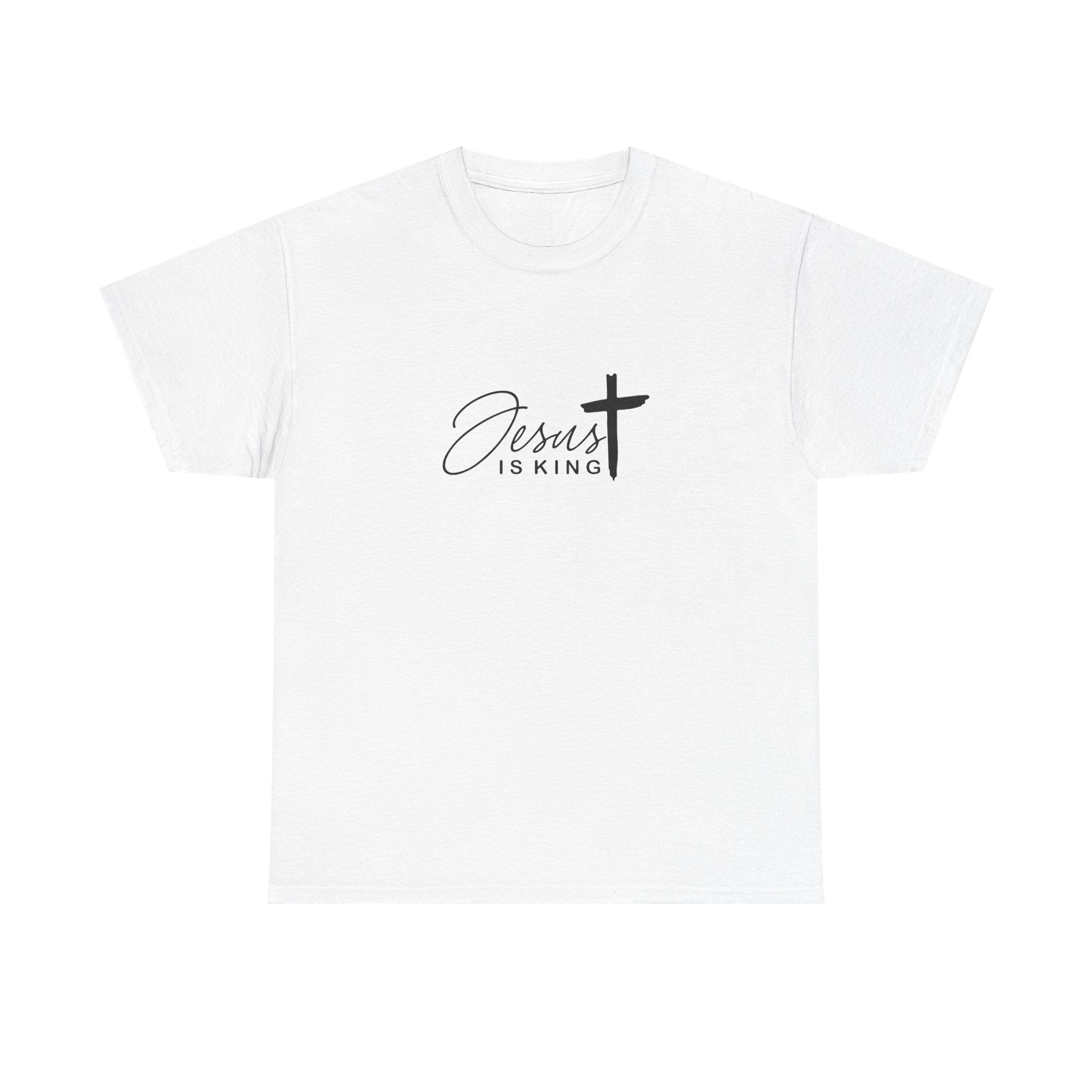 ‘Jesus is King’ & ‘Child of God’ Design Heavy Cotton Tee Christian T-Shirt