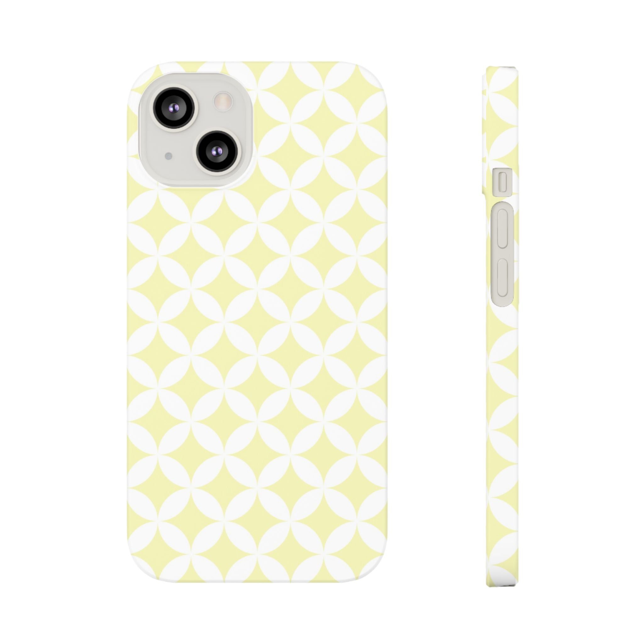 Chic Lemon Yellow Pattern Slim iPhone Samsung Case