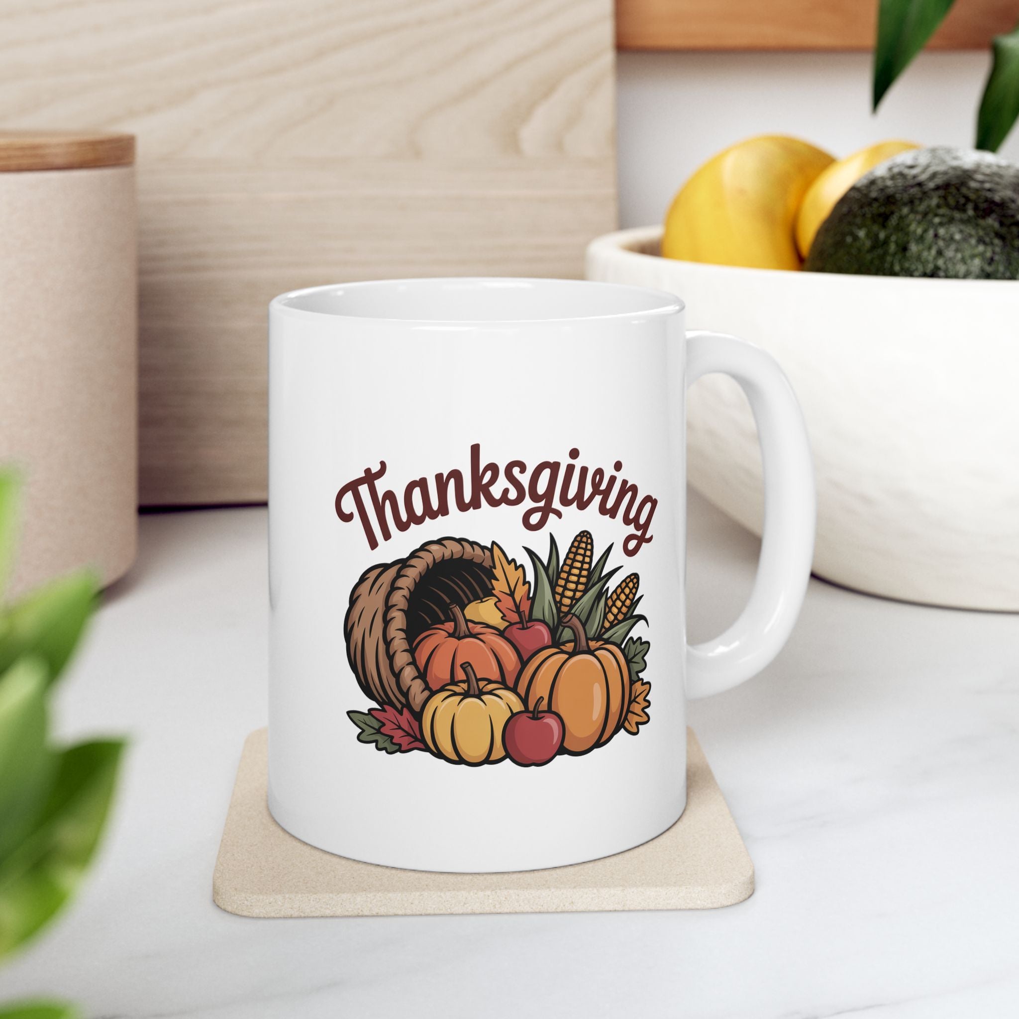 Thankful Pumpkin Thanksgiving Ceramic Mug