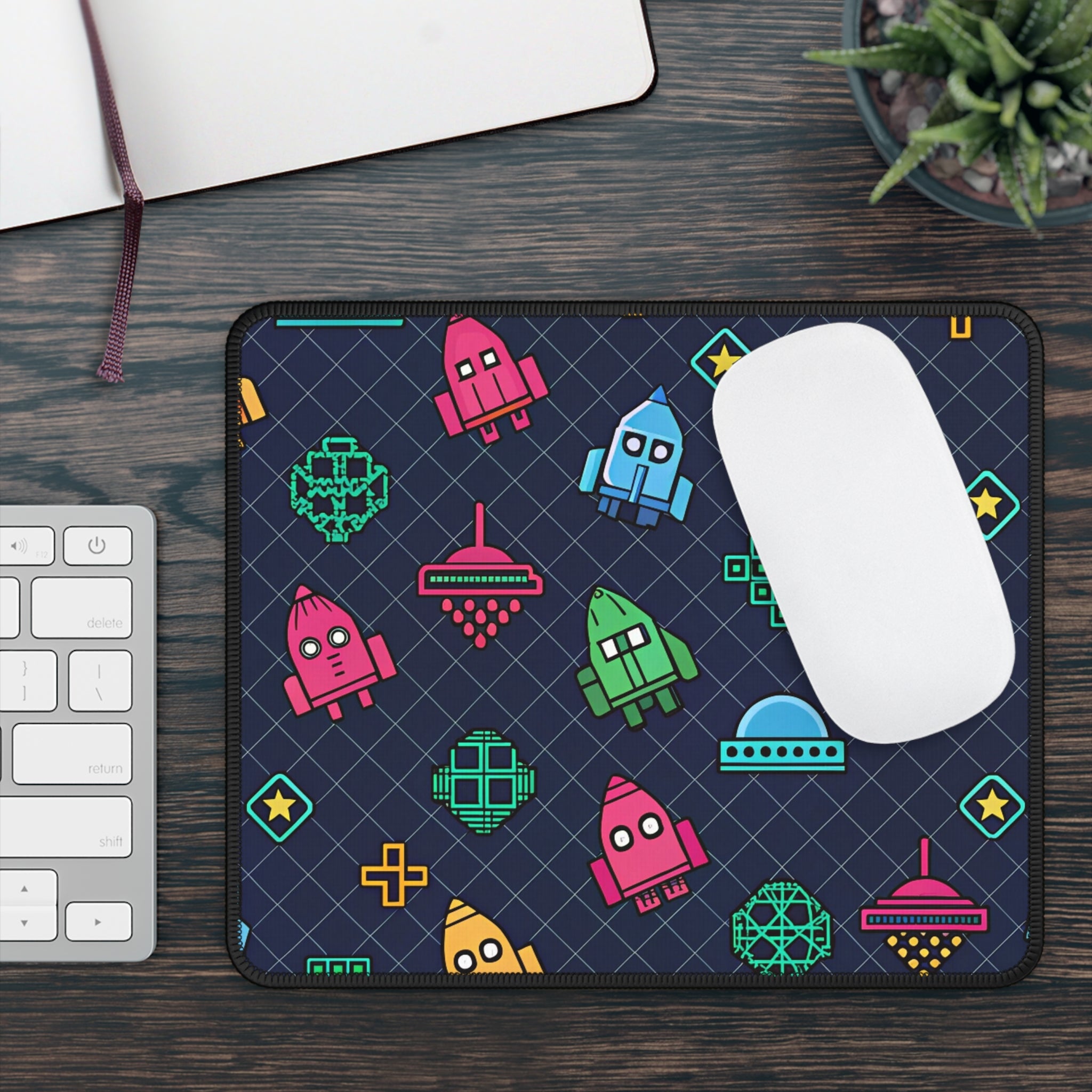 Colorful Space-Themed Gaming Mouse Pad Perfect for Gamers & Tech Enthusiasts