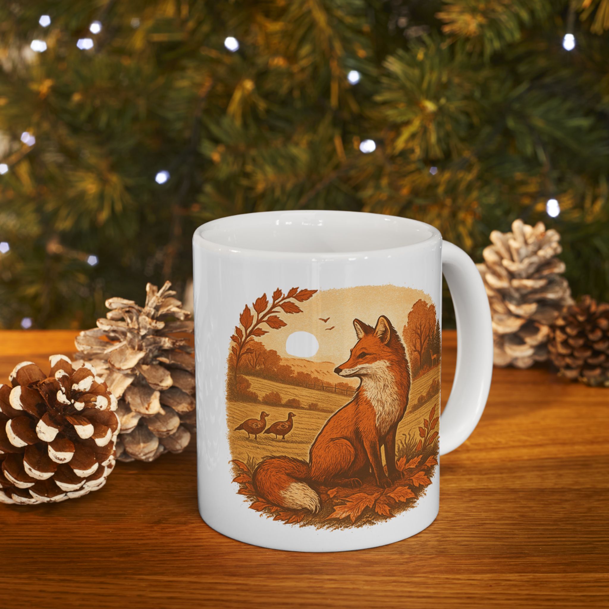 Autumn-Themed Fox Ceramic Mug - Cozy Fall Vibes, Perfect Gift for Coffee Lovers, Thanksgiving Decor, Seasonal Kitchenware