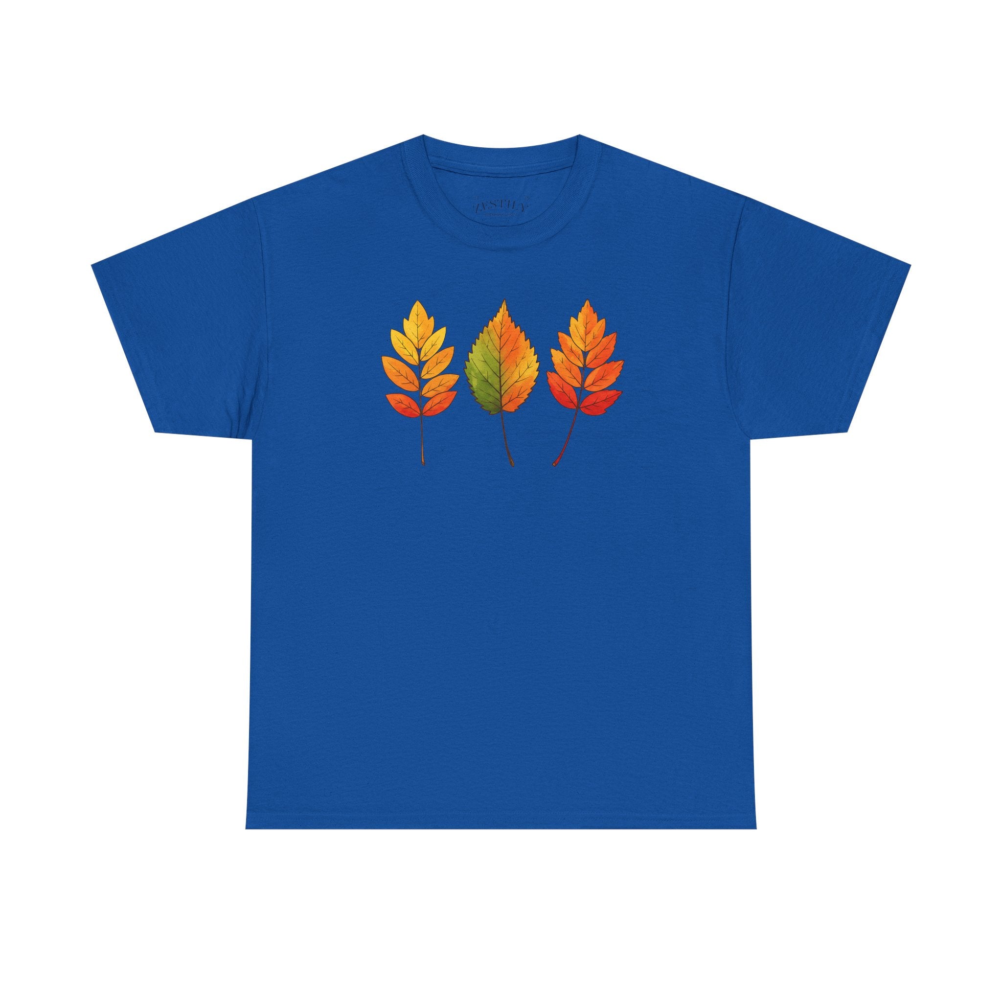 Autumn Leaves Heavy Cotton Tee, Fall T-Shirt, Nature Lover Gift, Seasonal Wear, Comfortable Everyday Tee