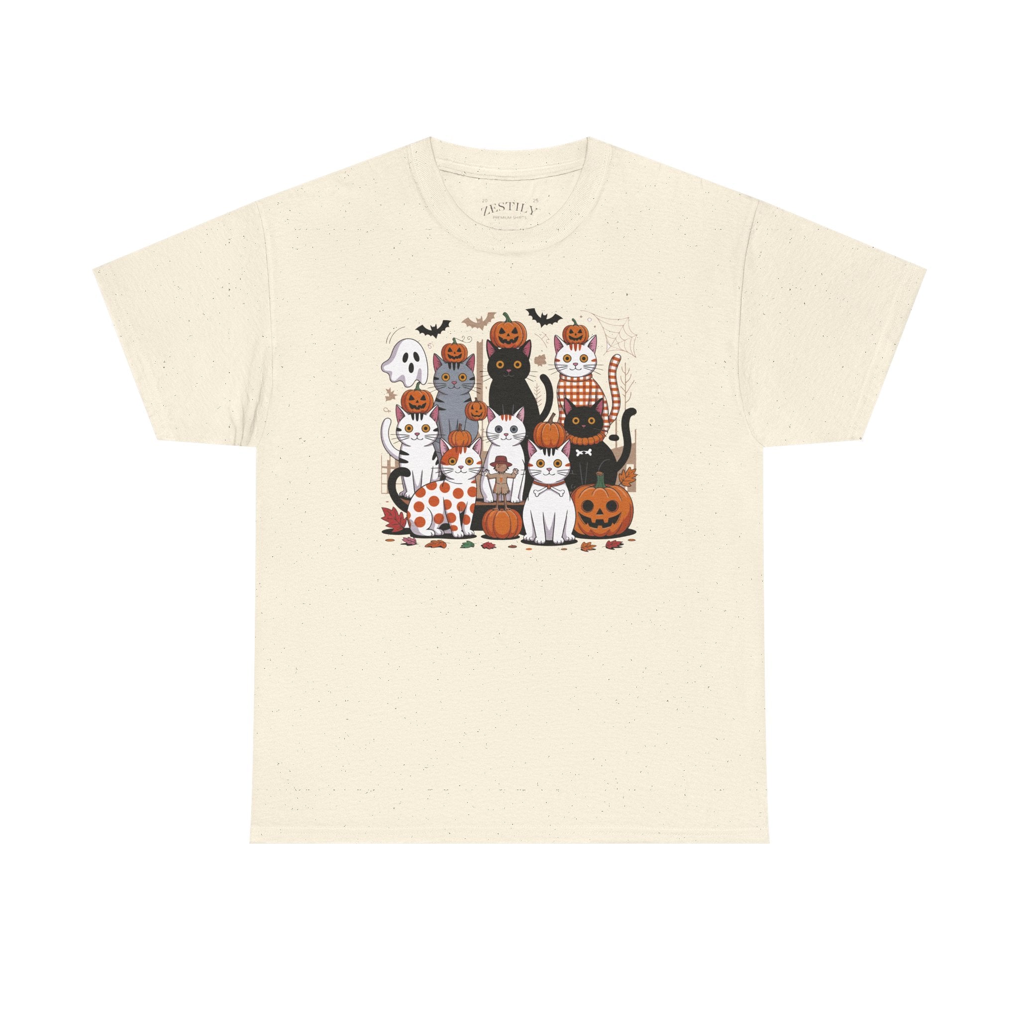 Halloween Cat Tee, Spooky Cat T-Shirt, Halloween Shirt, Cute Cat Graphic Tee, Fall Style Top, Pet Lover Gift