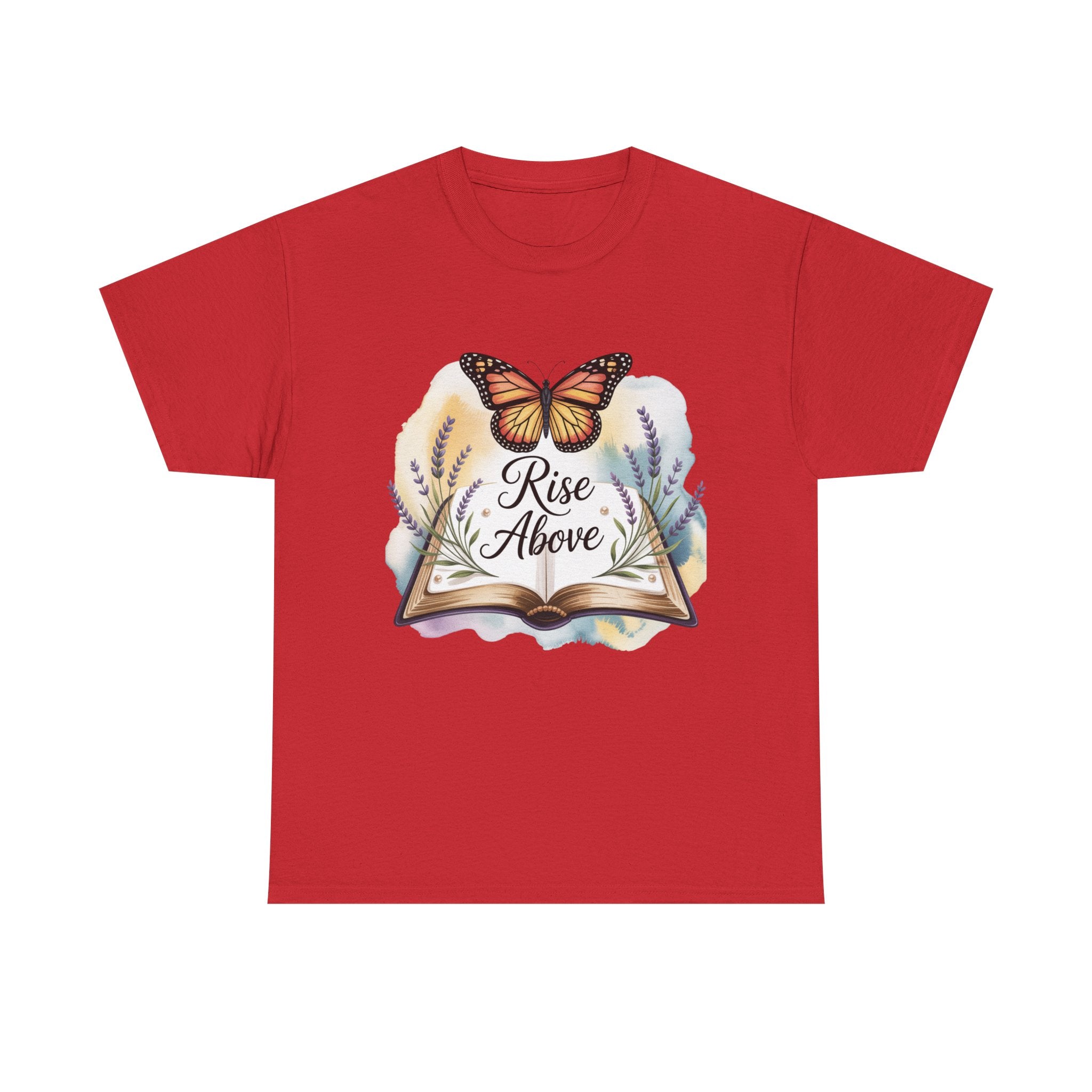 Rise Above Inspirational Tee, Motivational Gift Shirt, Butterfly Graphic Tee, Cotton Tee, Perfect for Christian Faith