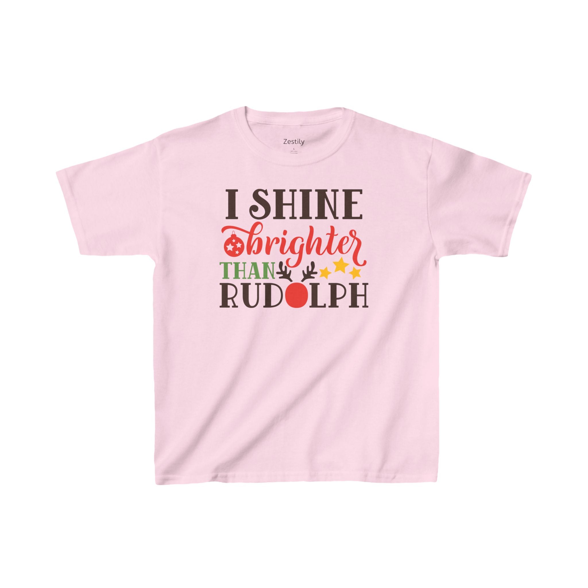 Kids Tee - I Shine Brighter Than Rudolph Christmas Shirt