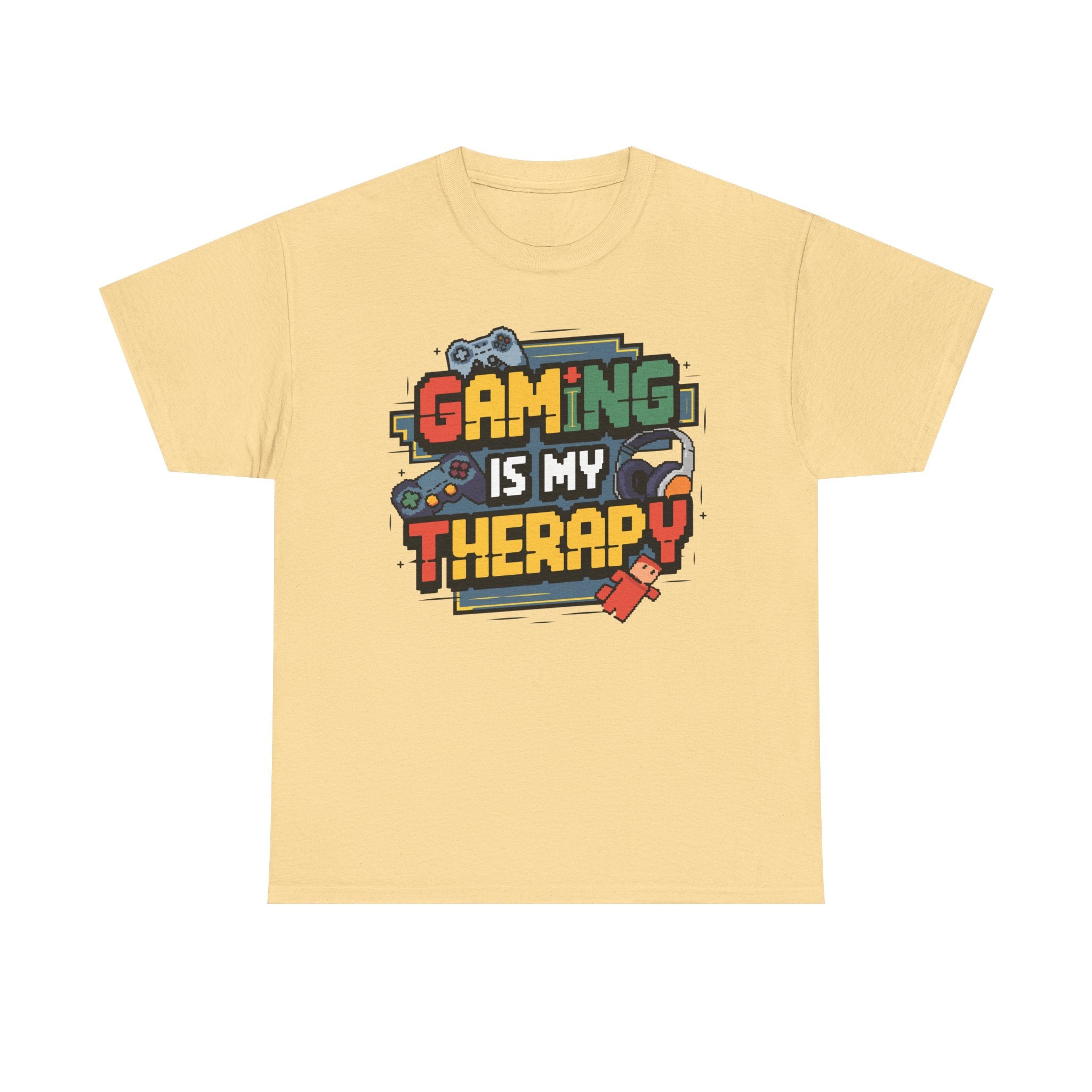 Gaming Is My Therapy Heavy Cotton Tee Perfect Gift for Gamers T-Shirt