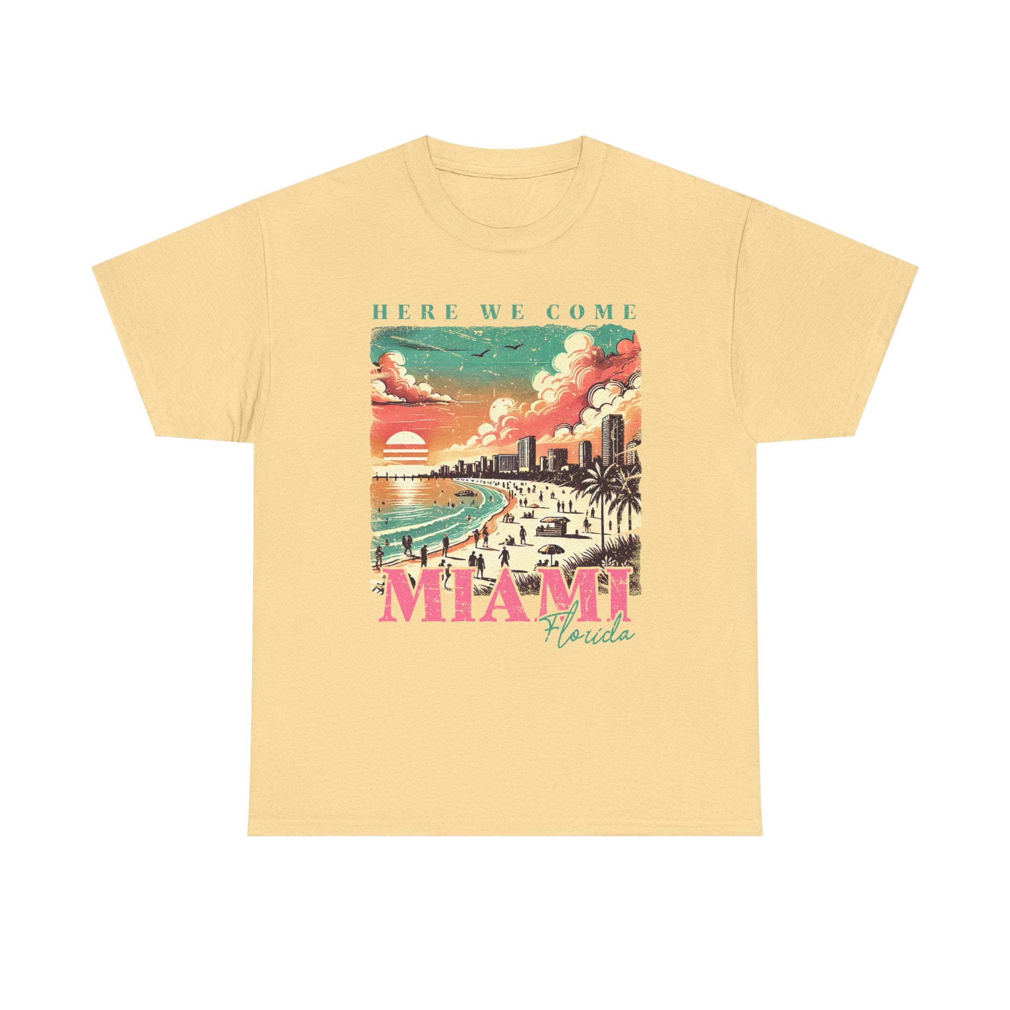 Miami Beach Vibes Cotton Tee, Summer Shirt, Vacation Apparel, Travel Gift, Beachwear