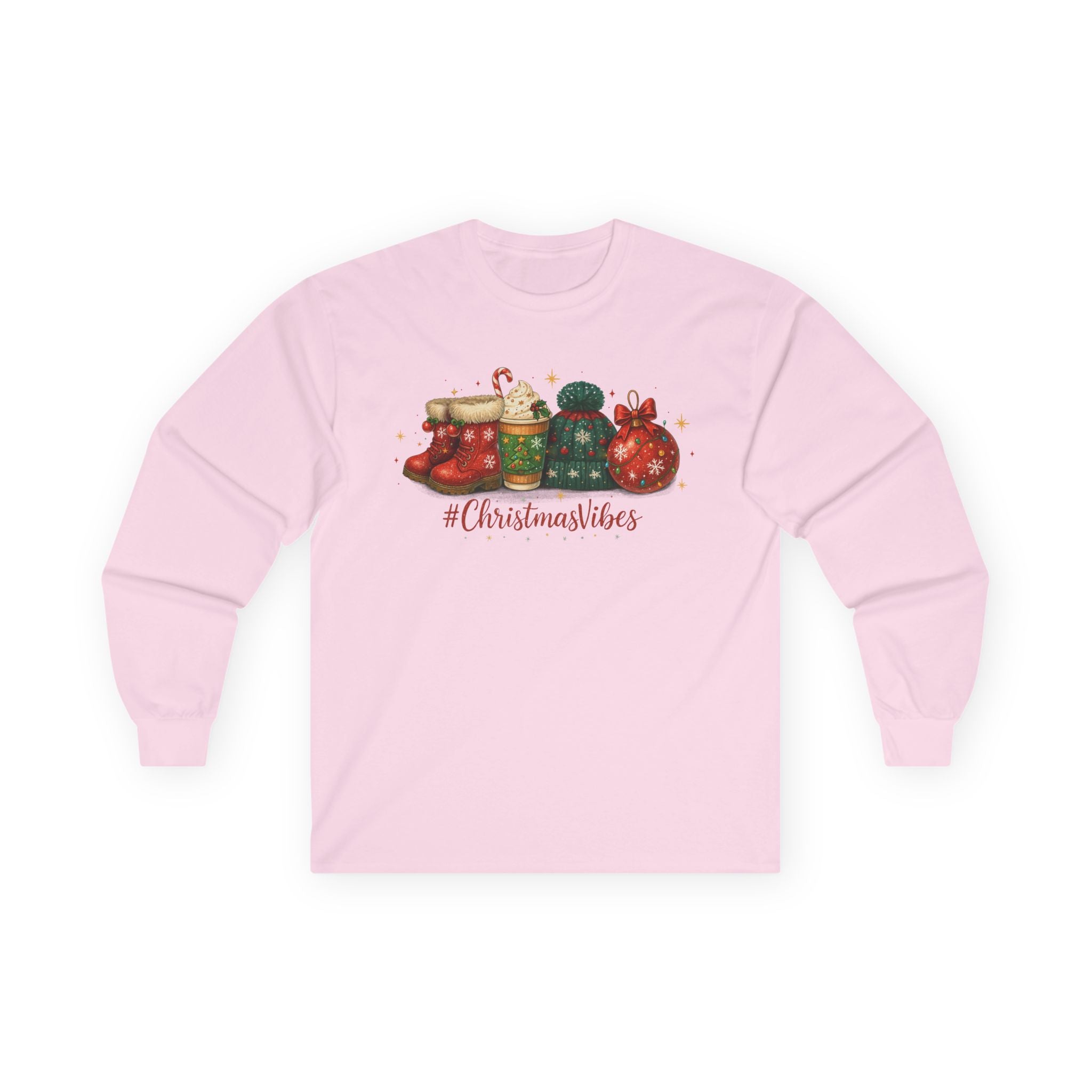Christmas Long Sleeve Tee | #ChristmasVibes, Holiday Gift, Cotton Shirt, Festive Fashion, Cozy Wear