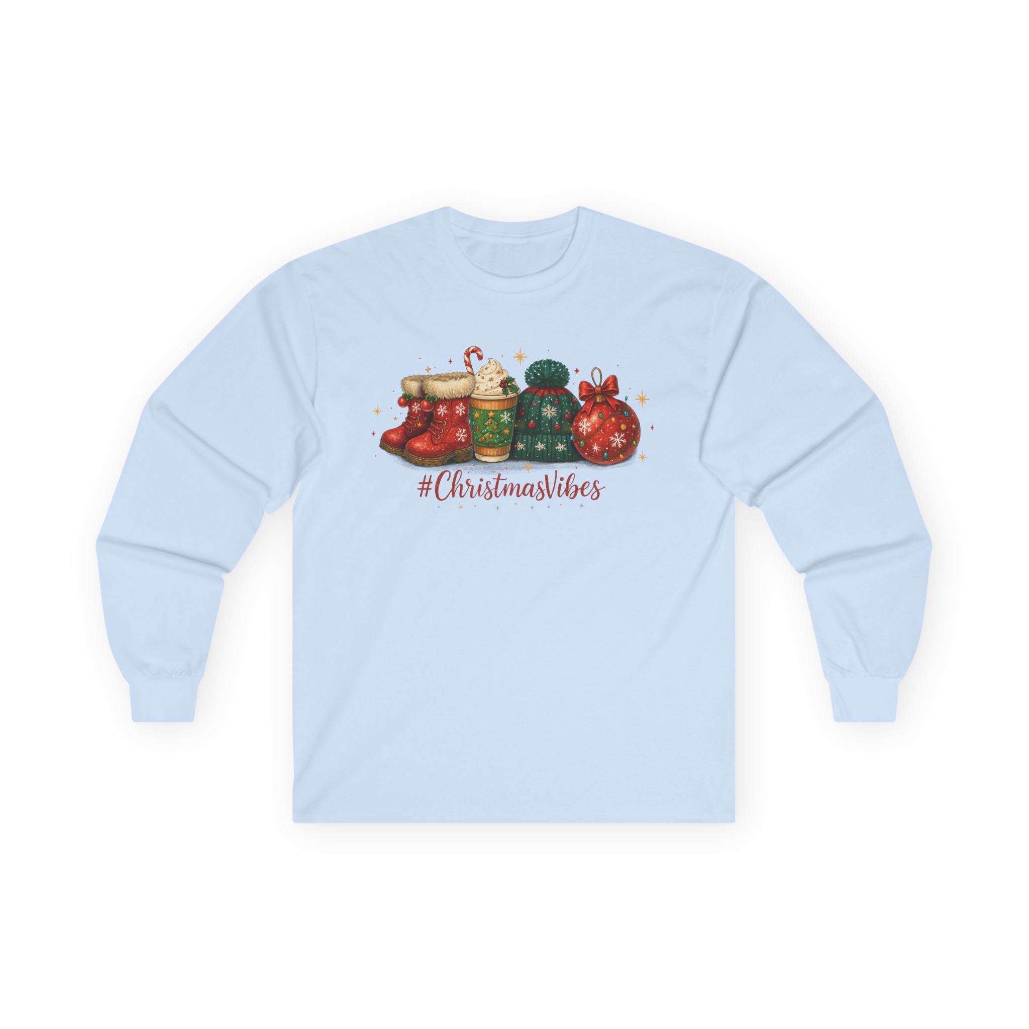 Christmas Long Sleeve Tee | #ChristmasVibes, Holiday Gift, Cotton Shirt, Festive Fashion, Cozy Wear